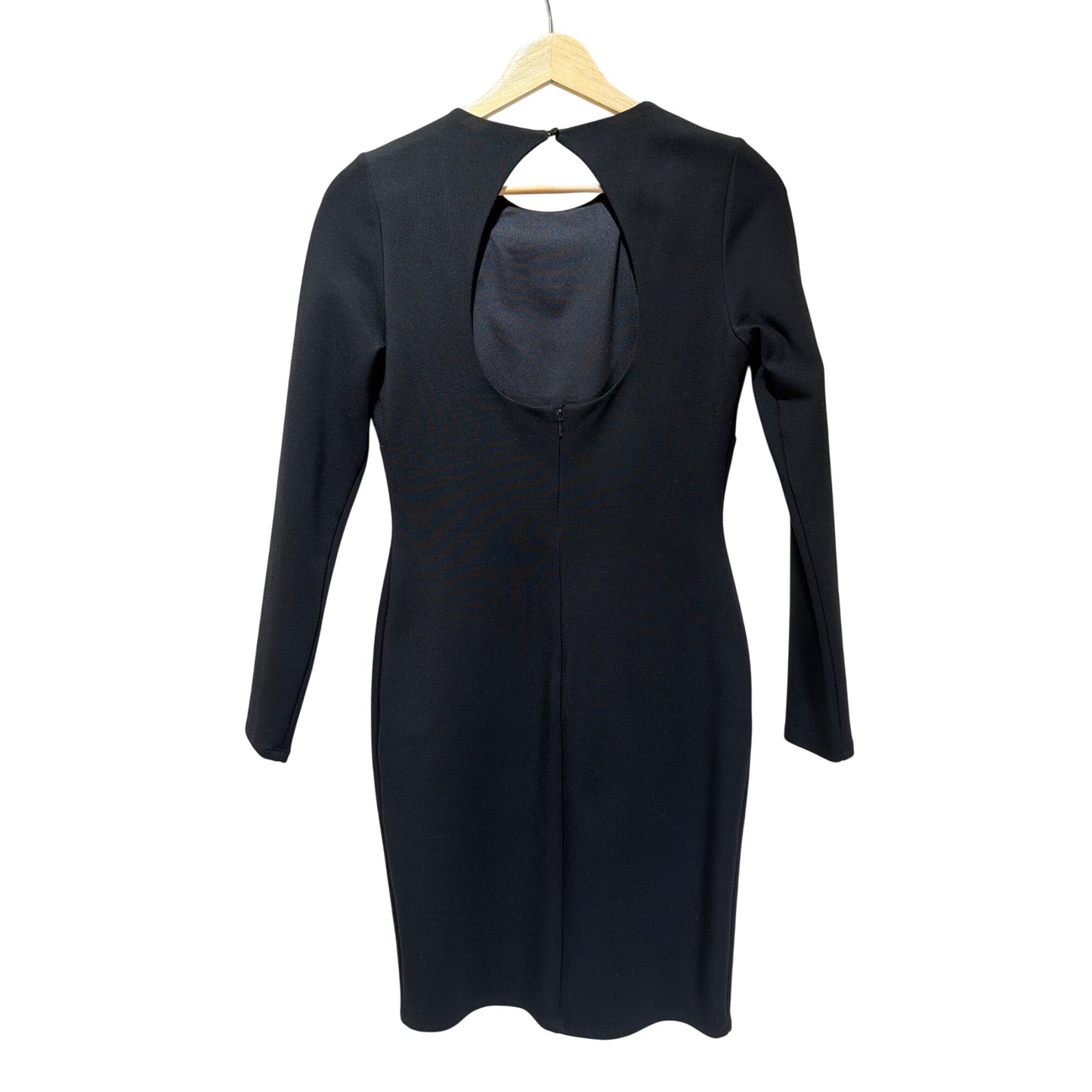 Halston Heritage Black Long Sleeve Cutout Bodycon Cocktail Dress