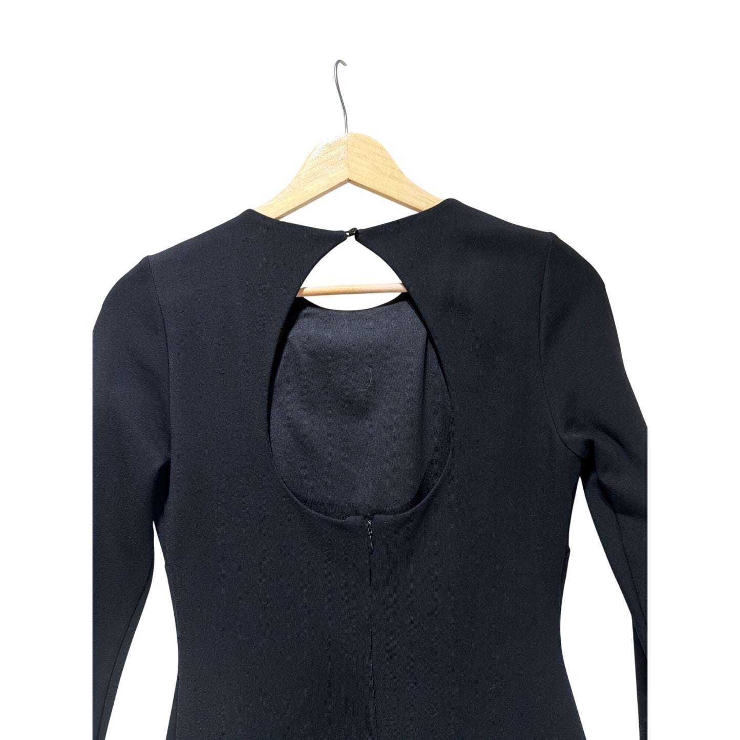 Halston Heritage Black Long Sleeve Cutout Bodycon Cocktail Dress