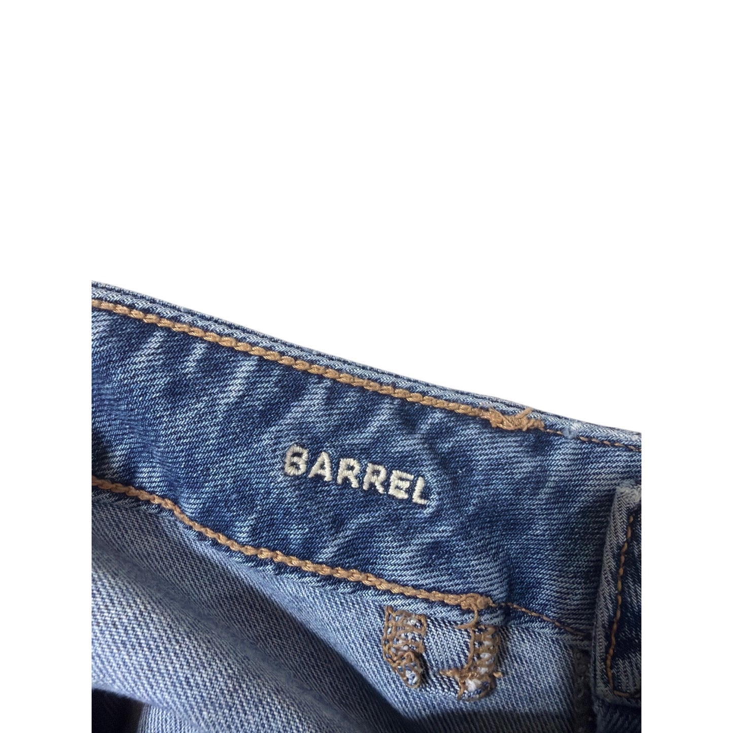 American Eagle Stretch Barrel Jeans Medium Wash Relaxed Fit Drawstring Waist