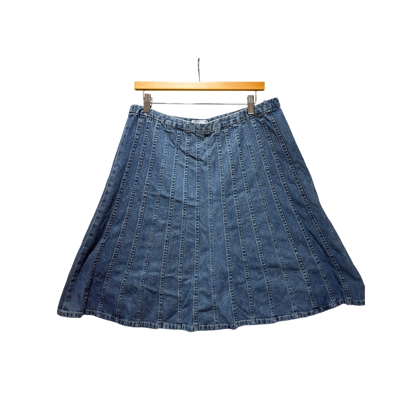 Christopher & Banks Blue Denim A-Line Flared Skirt Womens Size 12 Cotton Casual