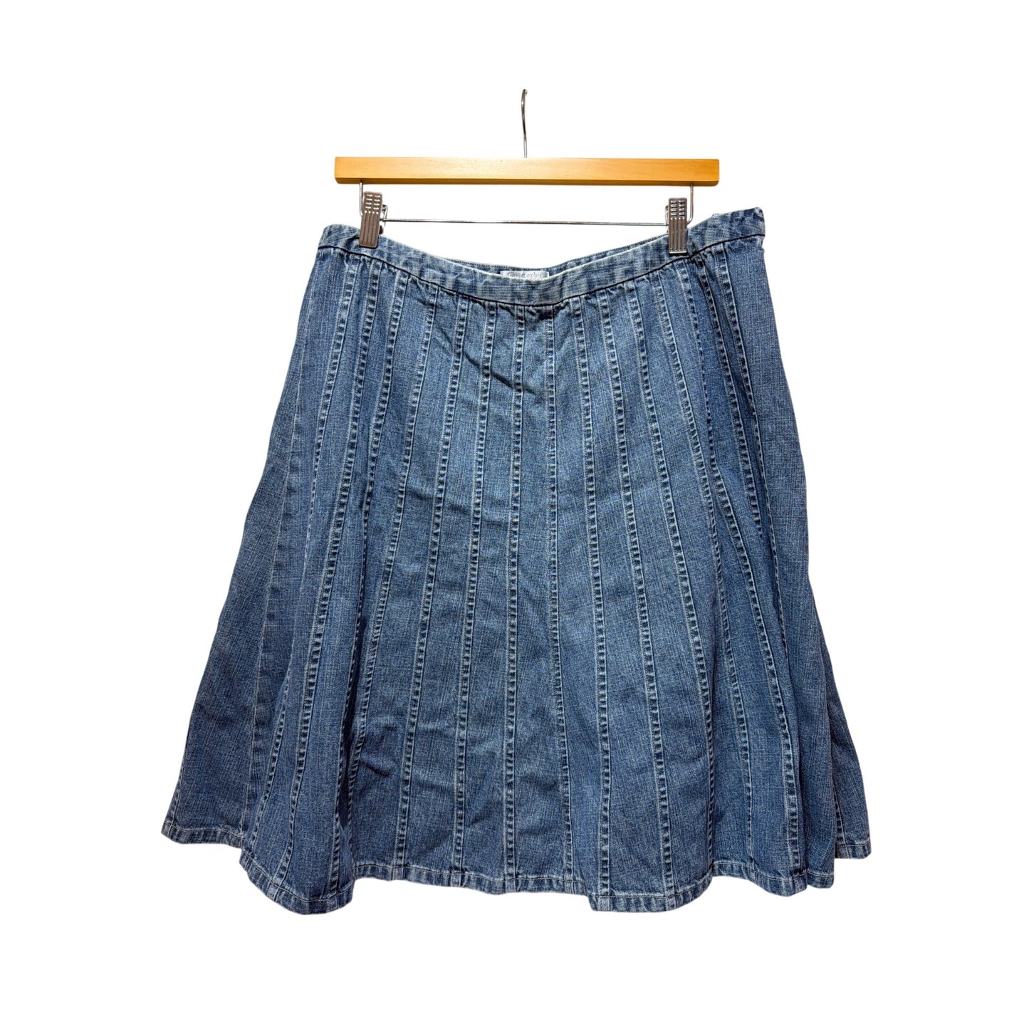 Christopher & Banks Blue Denim A-Line Flared Skirt Womens Size 12 Cotton Casual