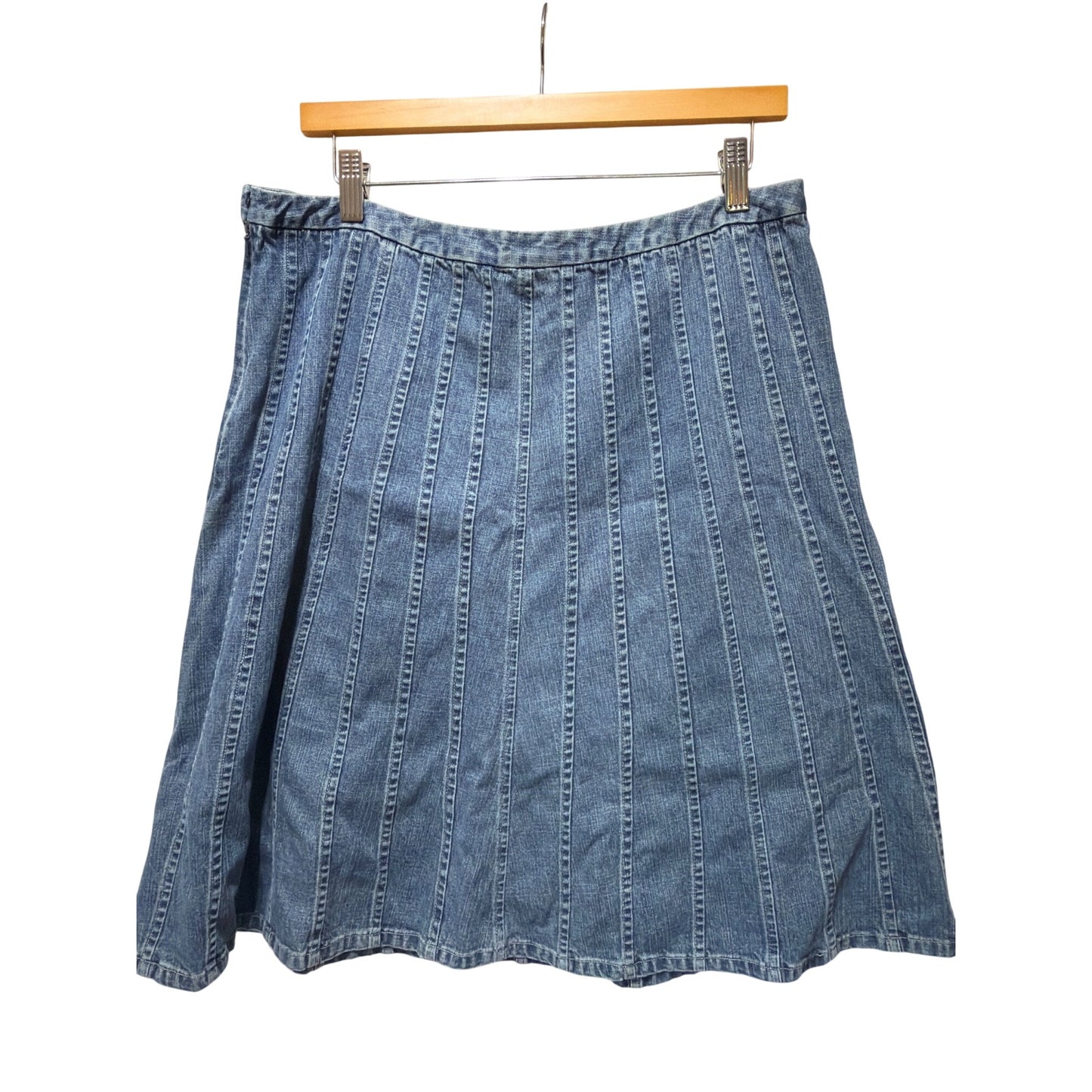 Christopher & Banks Blue Denim A-Line Flared Skirt Womens Size 12 Cotton Casual