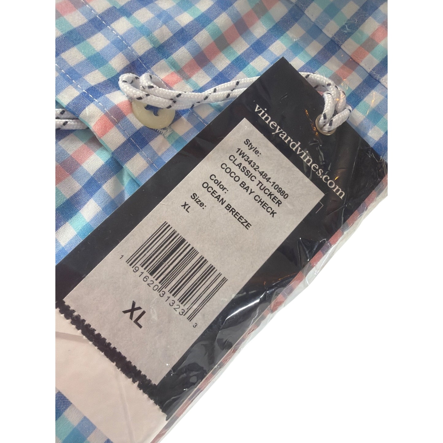 Vineyard Vines Mens Performance Classic Tucker Shirt Ocean Breeze Coco Bay Check XL NWT