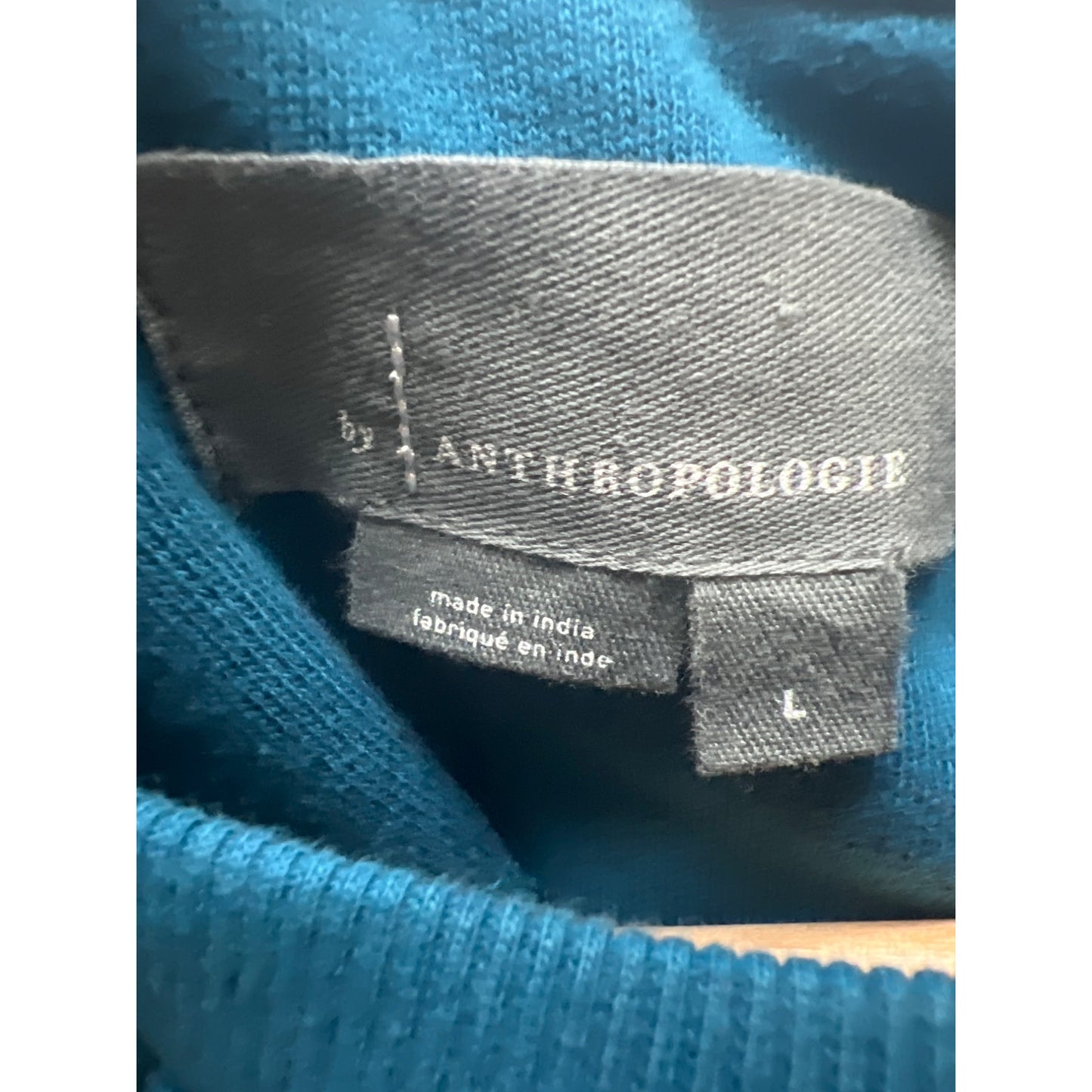 Anthropologie Teal Sparkly Sequin Ribbed Sweatshirt