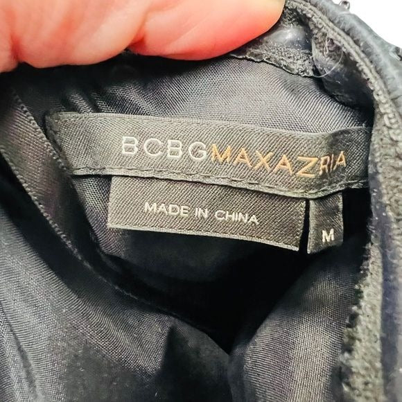 BCBGMaxazria Y2K Strapless Empire Waist Little Black Formal Dress