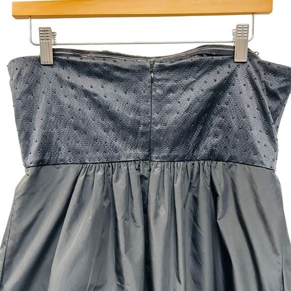 BCBGMaxazria Y2K Strapless Empire Waist Little Black Formal Dress