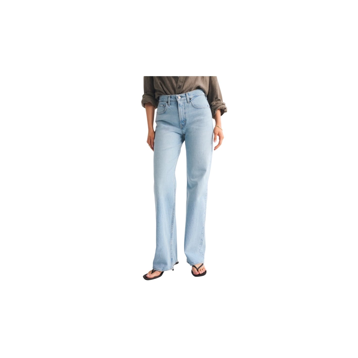 Abercrombie & Fitch High Rise 90s Relaxed Curve Love Jeans Light Wash Womens Size 27s