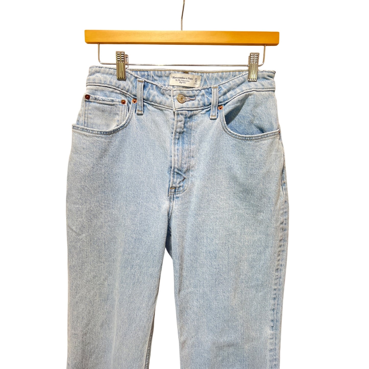 Abercrombie & Fitch High Rise 90s Relaxed Curve Love Jeans Light Wash Womens Size 27s