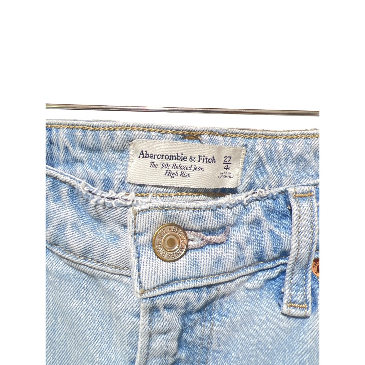 Abercrombie & Fitch High Rise 90s Relaxed Curve Love Jeans Light Wash Womens Size 27s