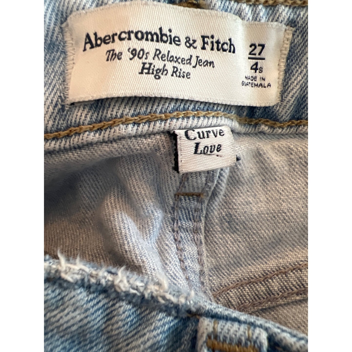Abercrombie & Fitch High Rise 90s Relaxed Curve Love Jeans Light Wash Womens Size 27s