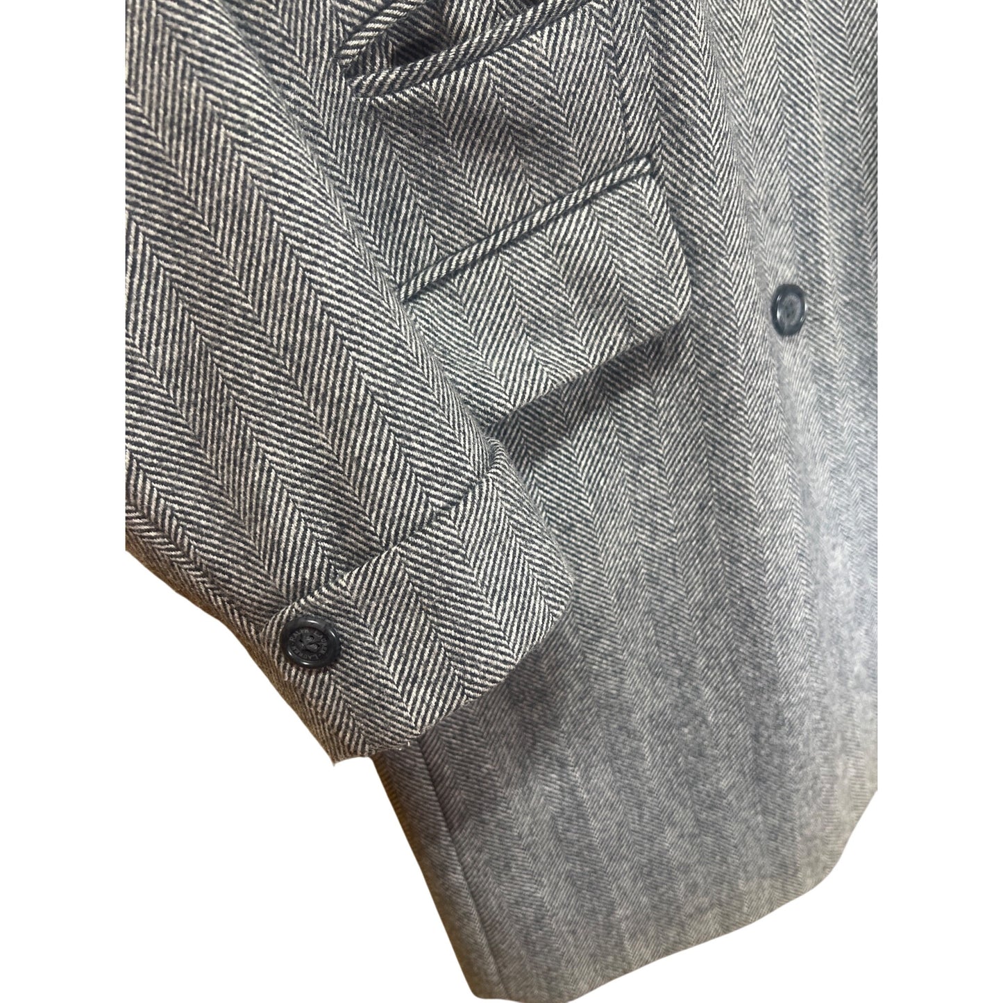 Lauren Ralph Lauren Womens Gray Herringbone Wool Blend Blazer Coat Size 14