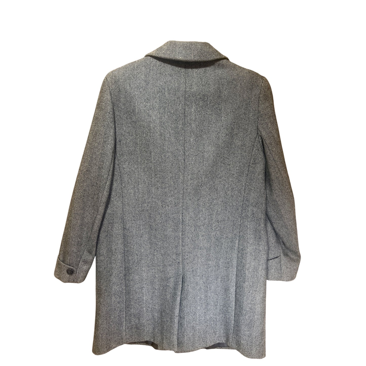 Lauren Ralph Lauren Womens Gray Herringbone Wool Blend Blazer Coat Size 14