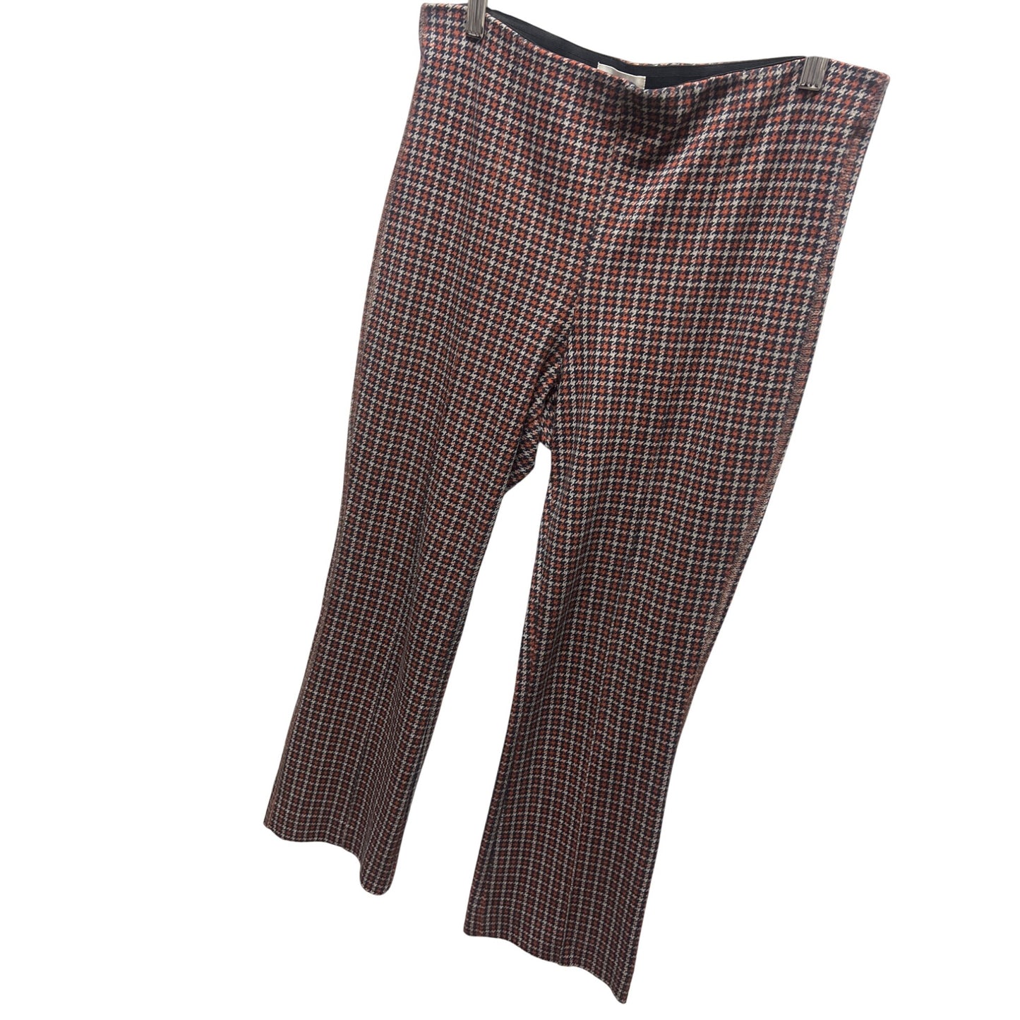 Maeve the Margot Kick Flare Cropped Red and Blue Plaid Knit Pants