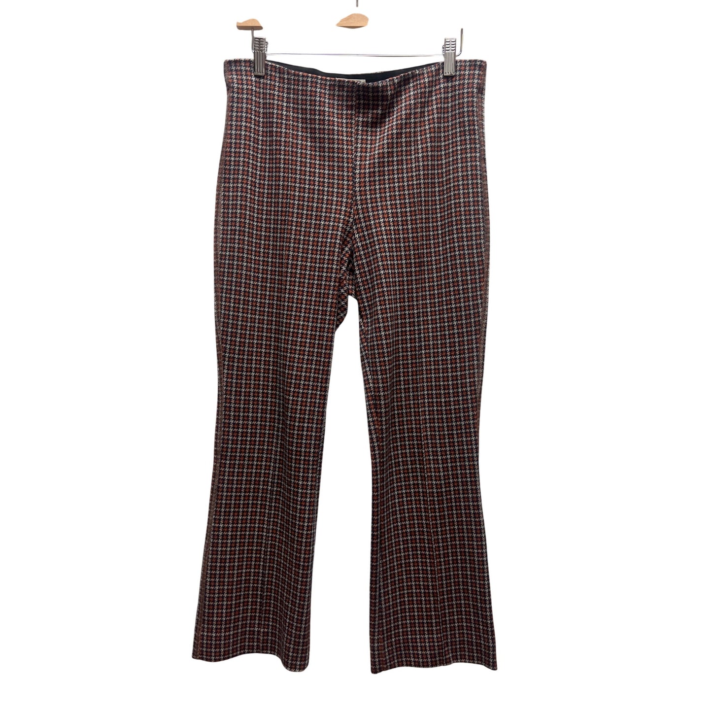 Maeve the Margot Kick Flare Cropped Red and Blue Plaid Knit Pants