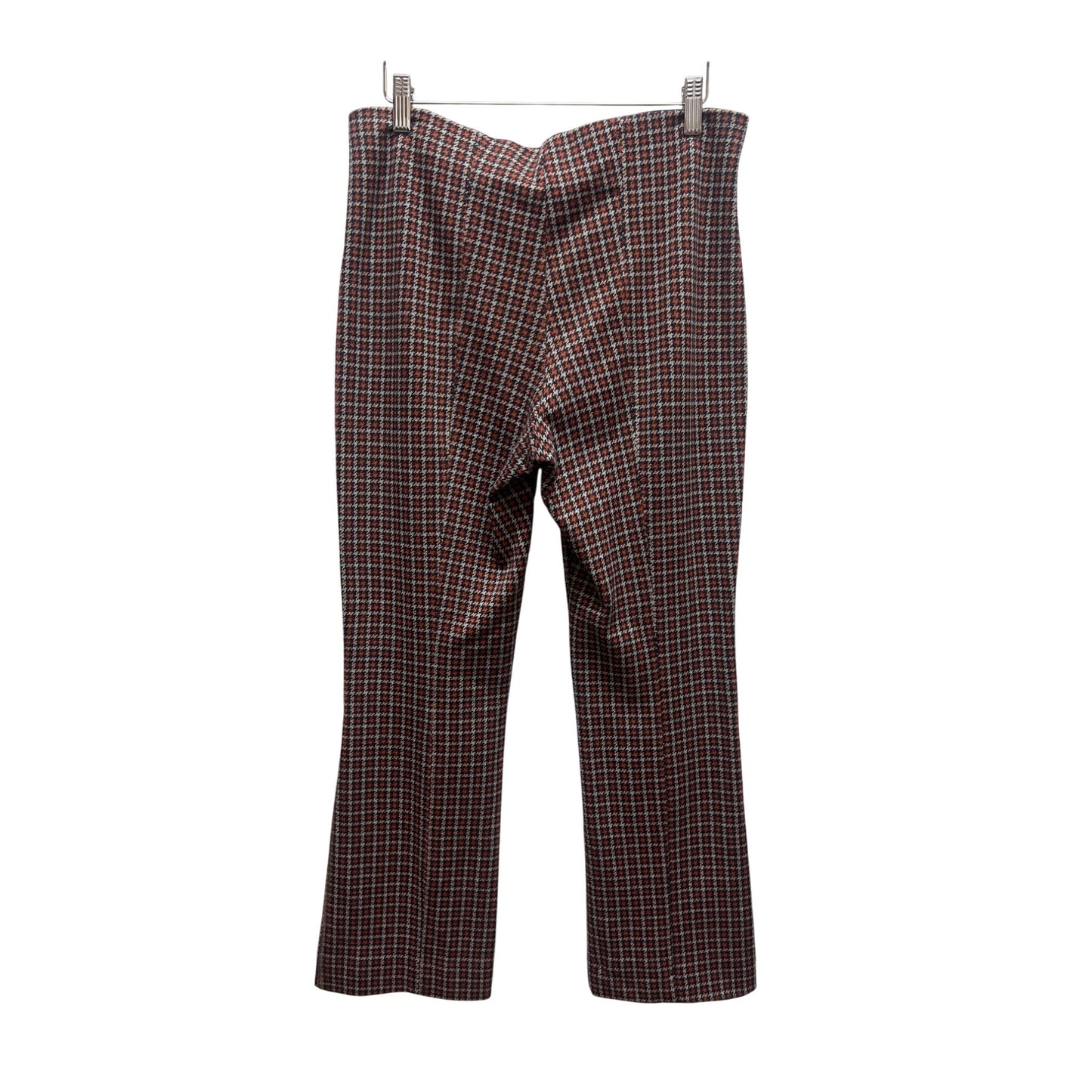 Maeve the Margot Kick Flare Cropped Red and Blue Plaid Knit Pants