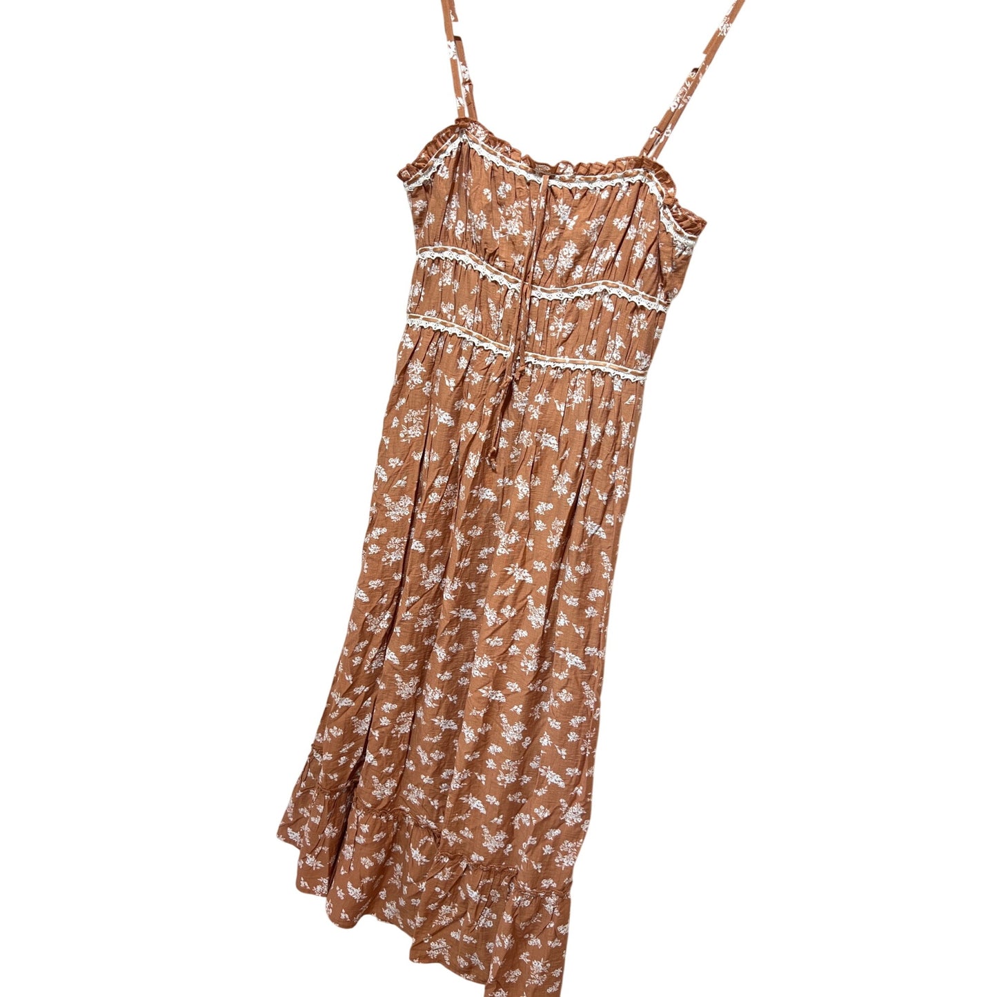 Sincerely Jules NWT Floral Smocked Maxi Dress With Adjustable Straps & Lace Detail - Size Medium