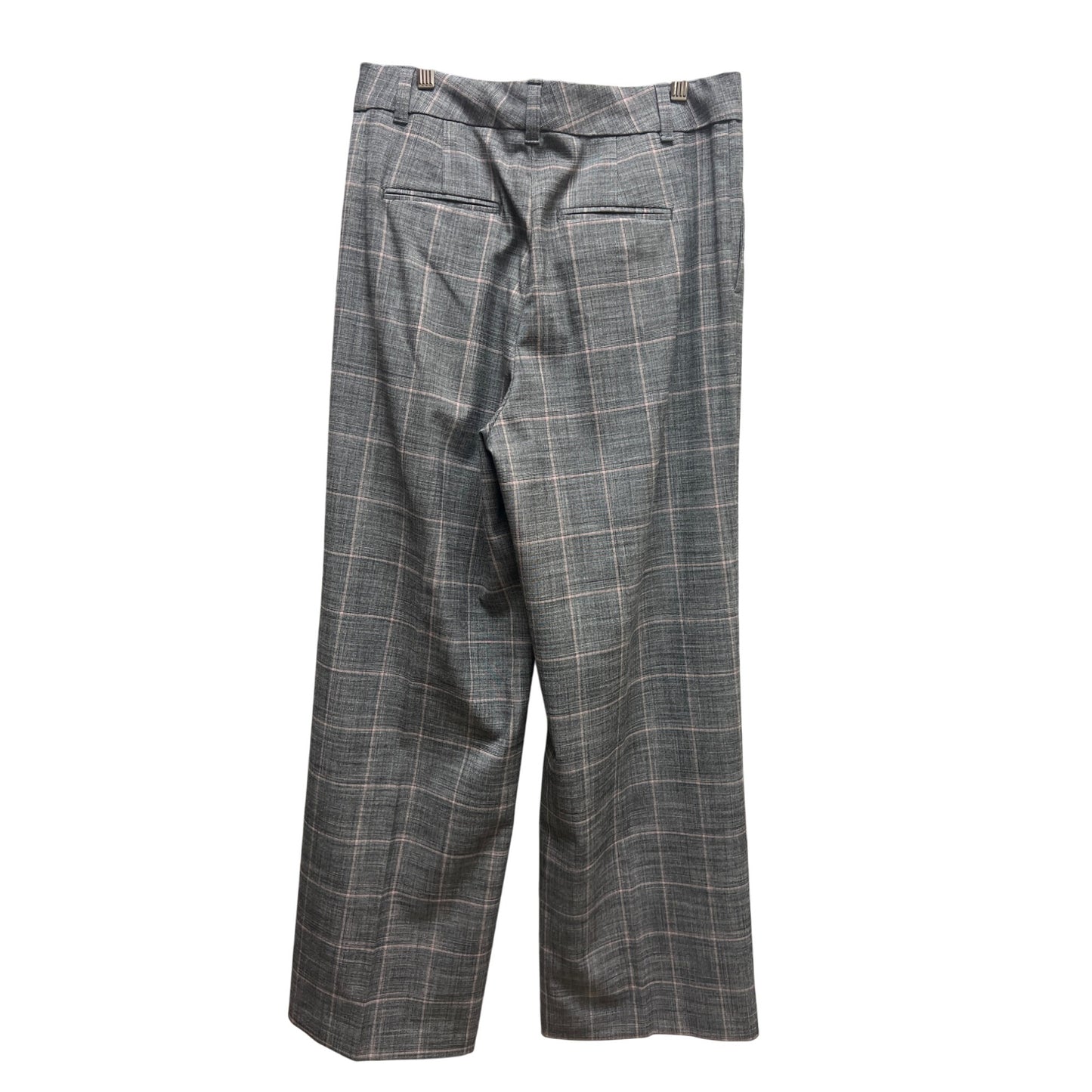 Gap High Rise Wide Leg Gray Plaid Trouser Pants