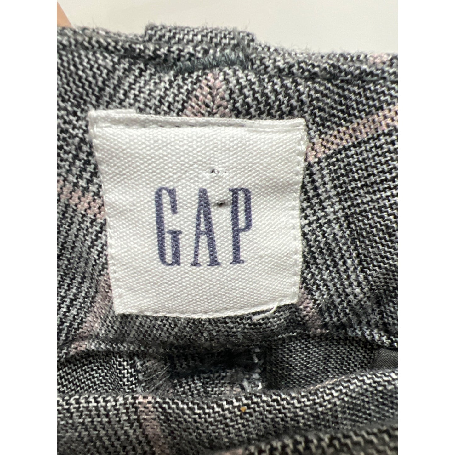 Gap High Rise Wide Leg Gray Plaid Trouser Pants