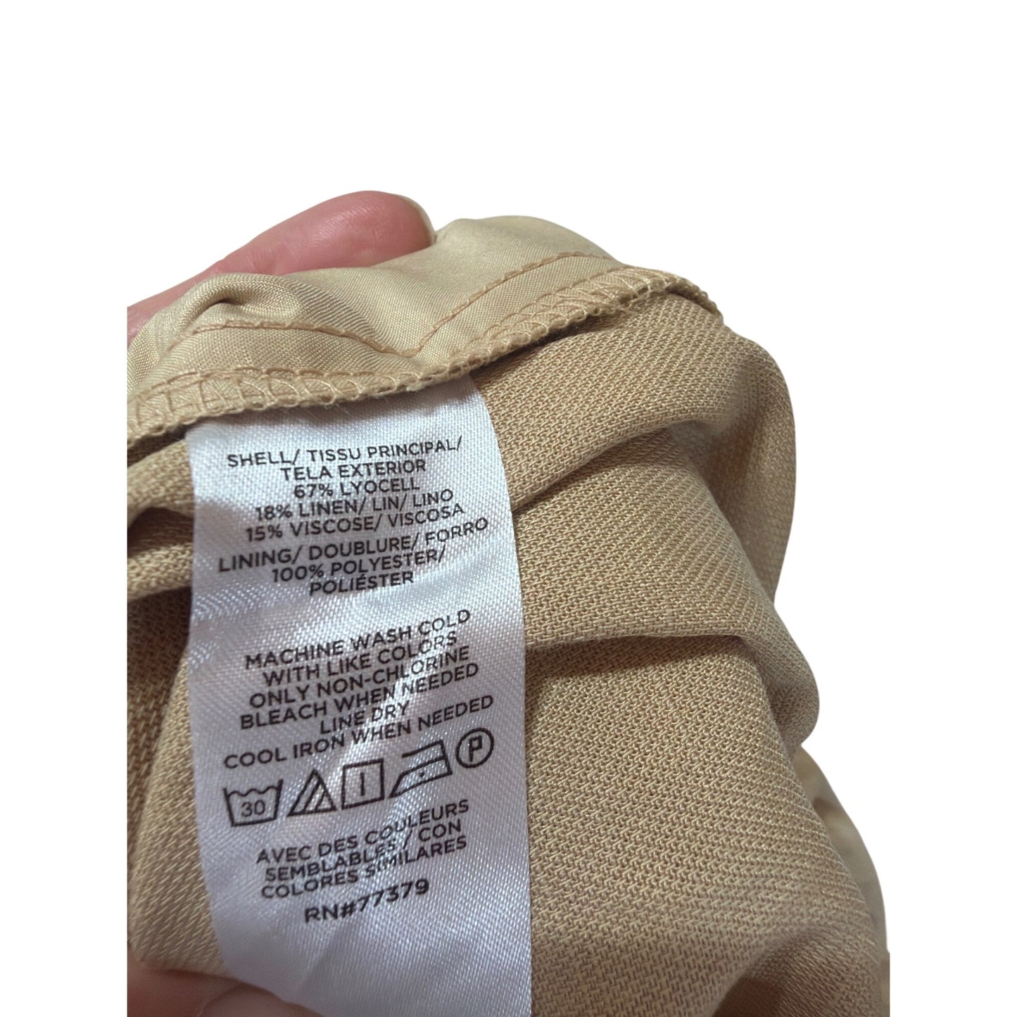 Ann Taylor NWT Linen Blend Wide Leg Sleeveless Button Jumpsuit In Neutral Beige Size 8P