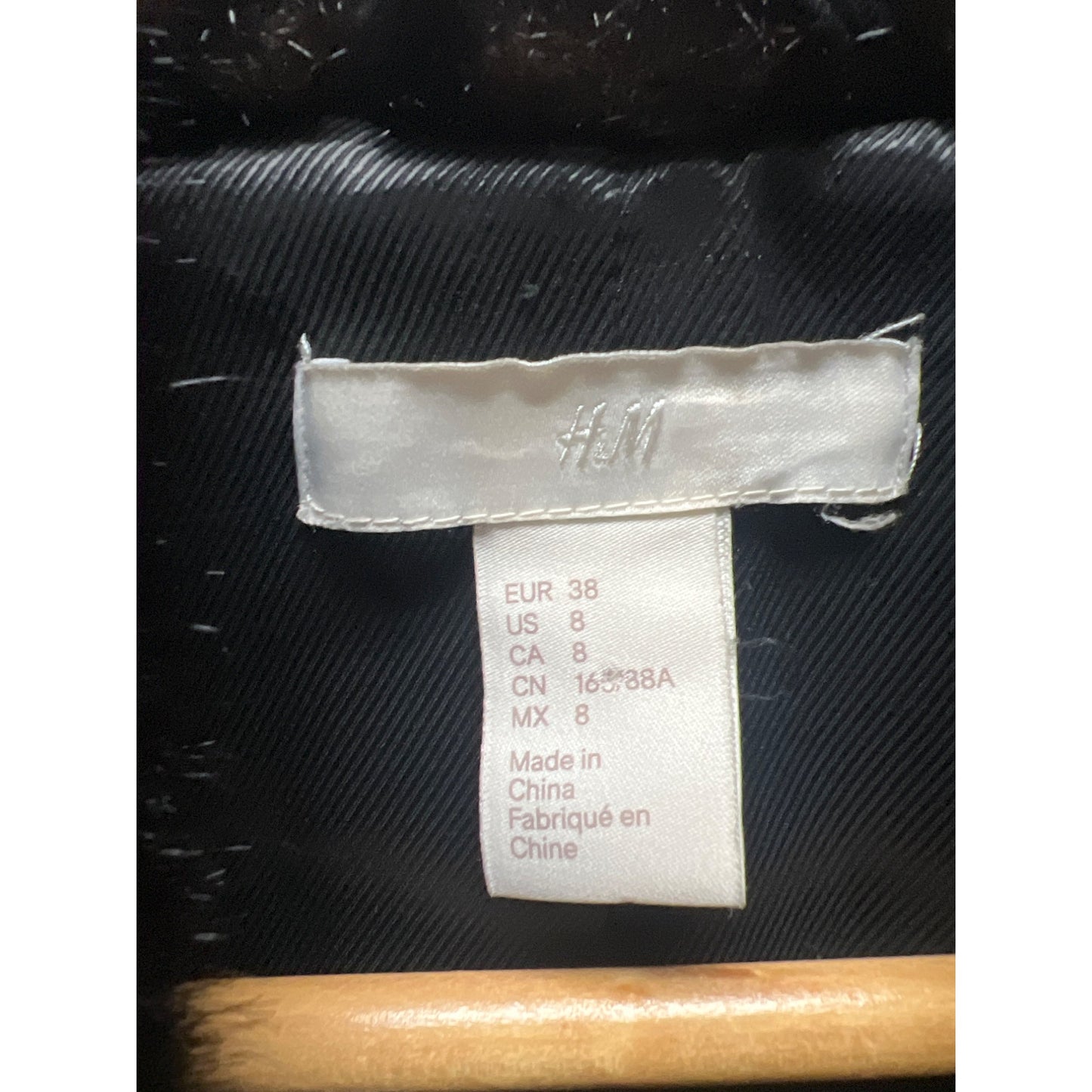 H&M Wool Blend Faux Fur Collar Tweed Overcoat