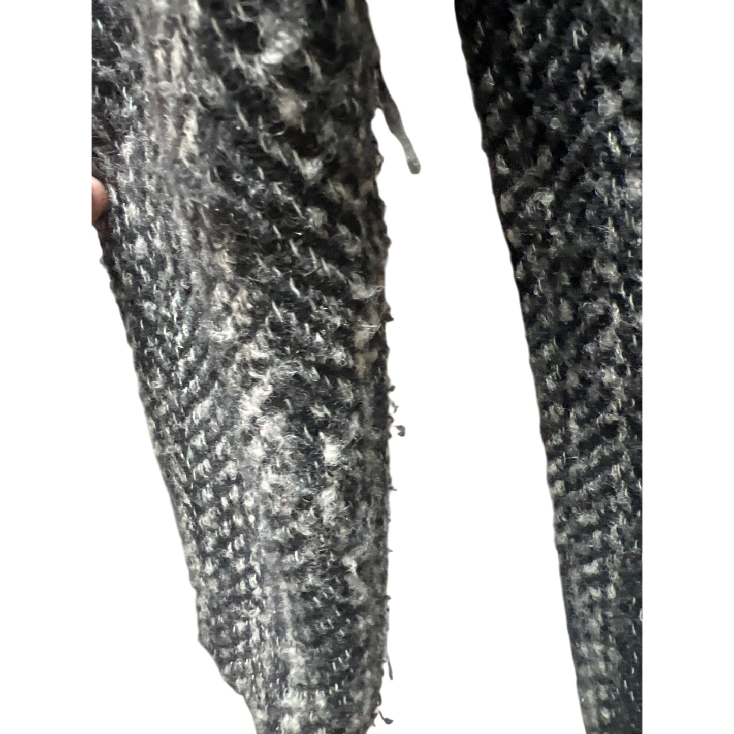 H&M Wool Blend Faux Fur Collar Tweed Overcoat