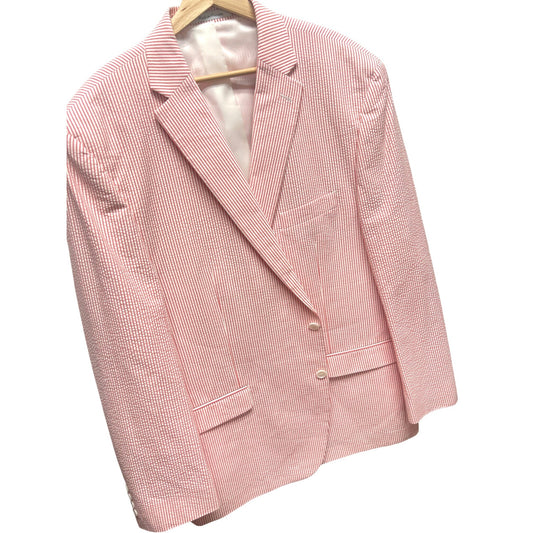 Chaps NWOT Pink & White Striped Seersucker Blazer