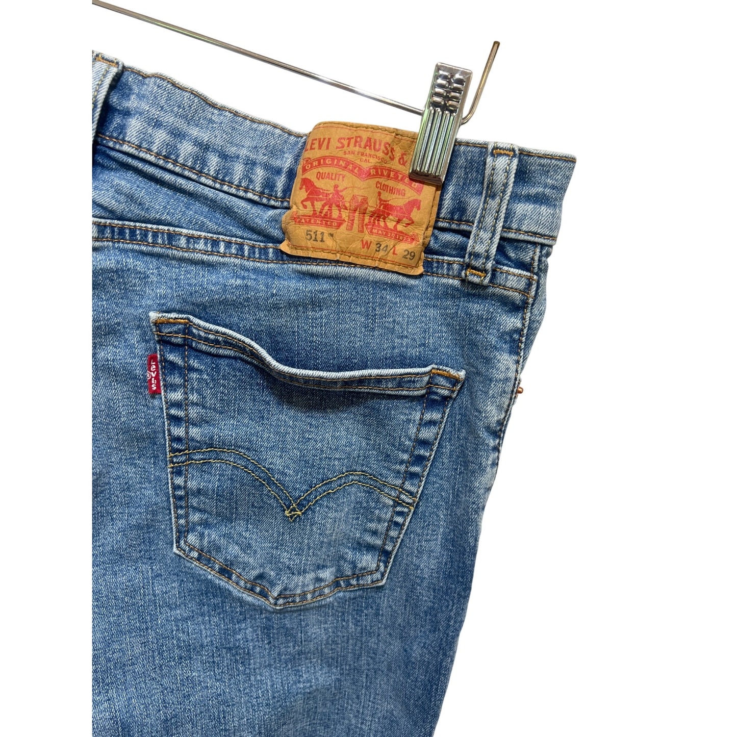 Levis 511 Mens Slim Fit Jeans W34 L29 Blue Denim Classic Style