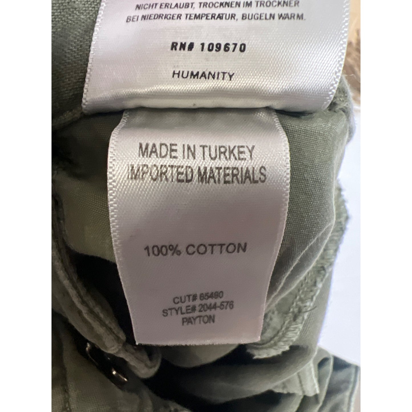 Citizens of Humanity Tea Leaf Green Payton Utility Barrel Trousers