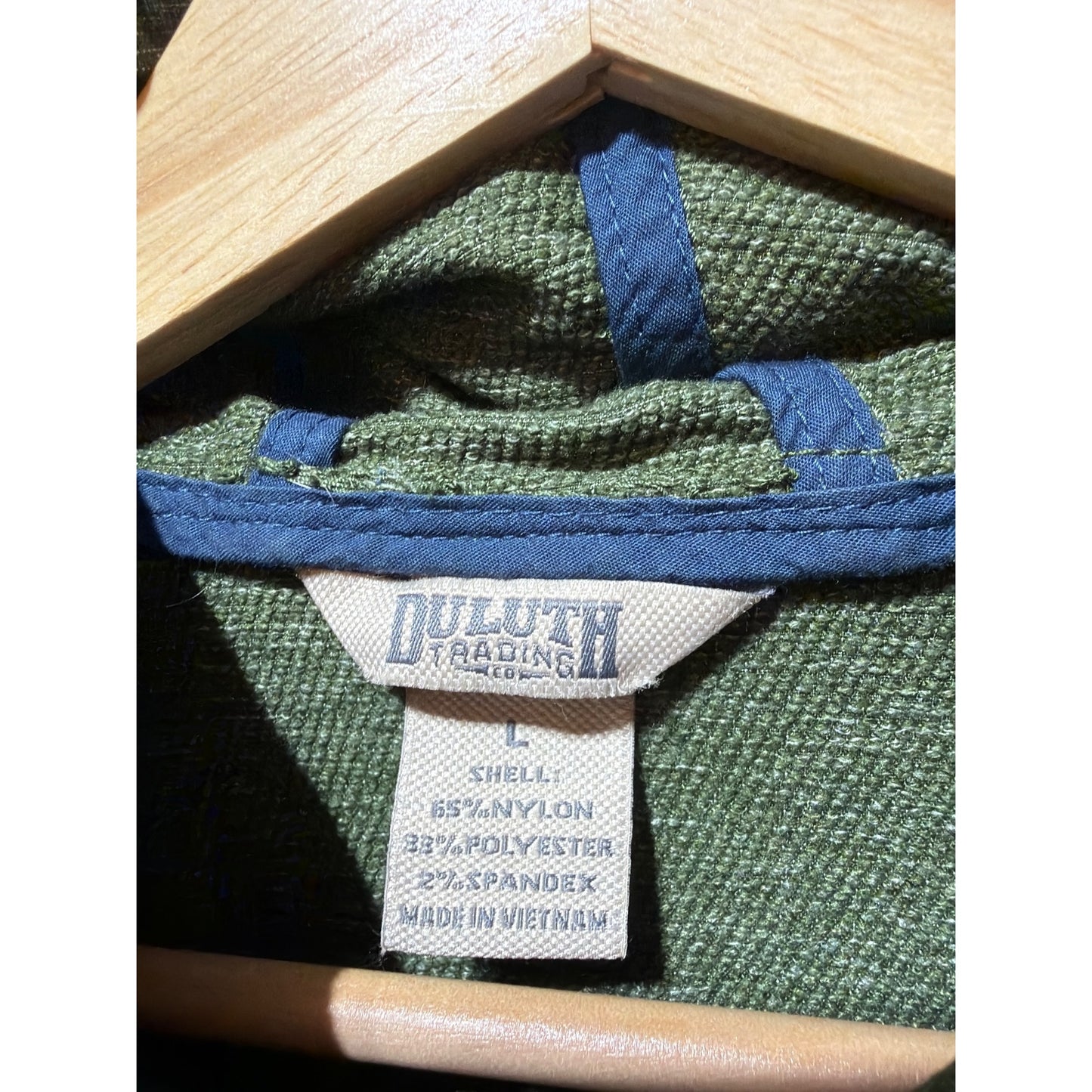 Duluth Trading Co Mist Master Jacket Green Hooded Utility Coat Large