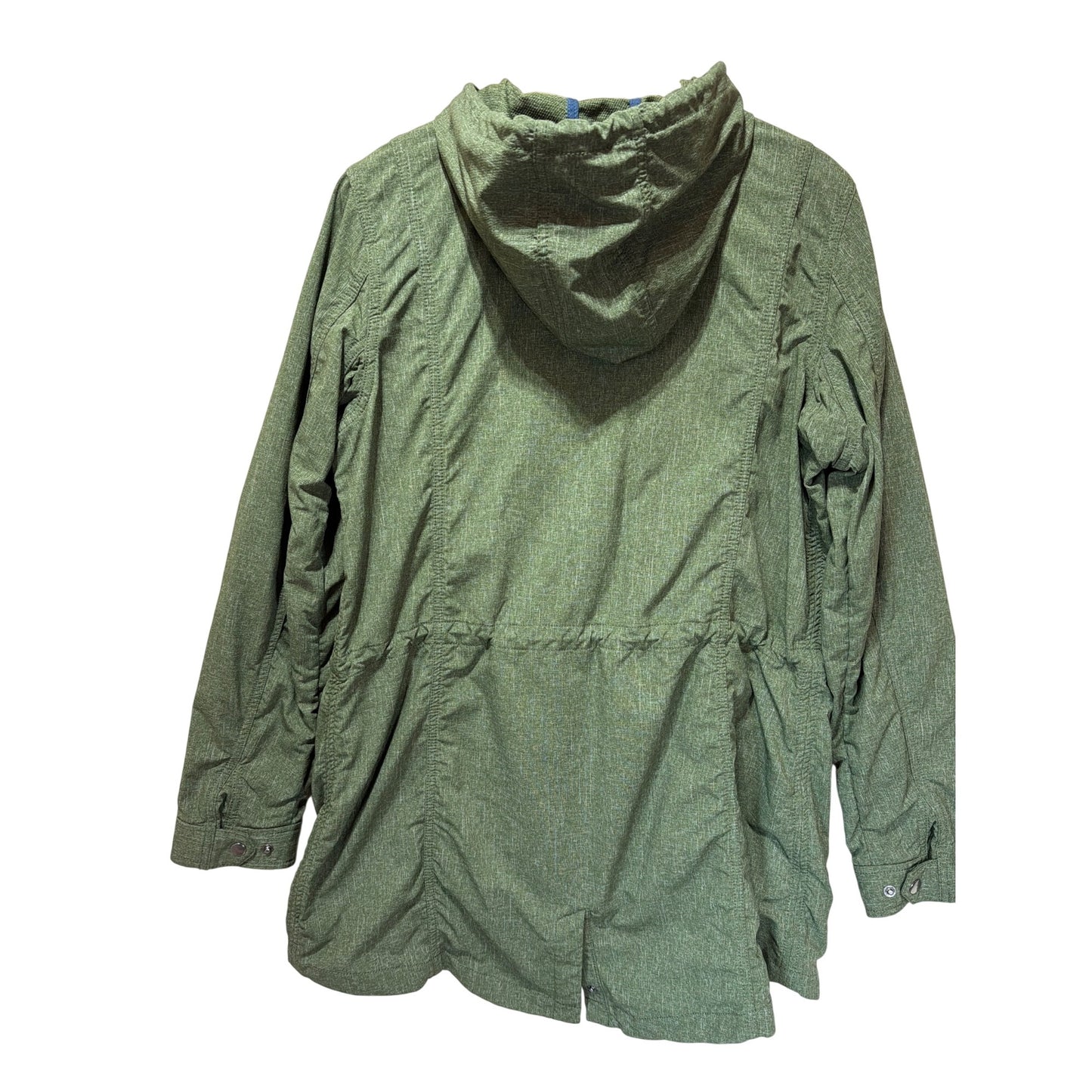 Duluth Trading Co Mist Master Jacket Green Hooded Utility Coat Large