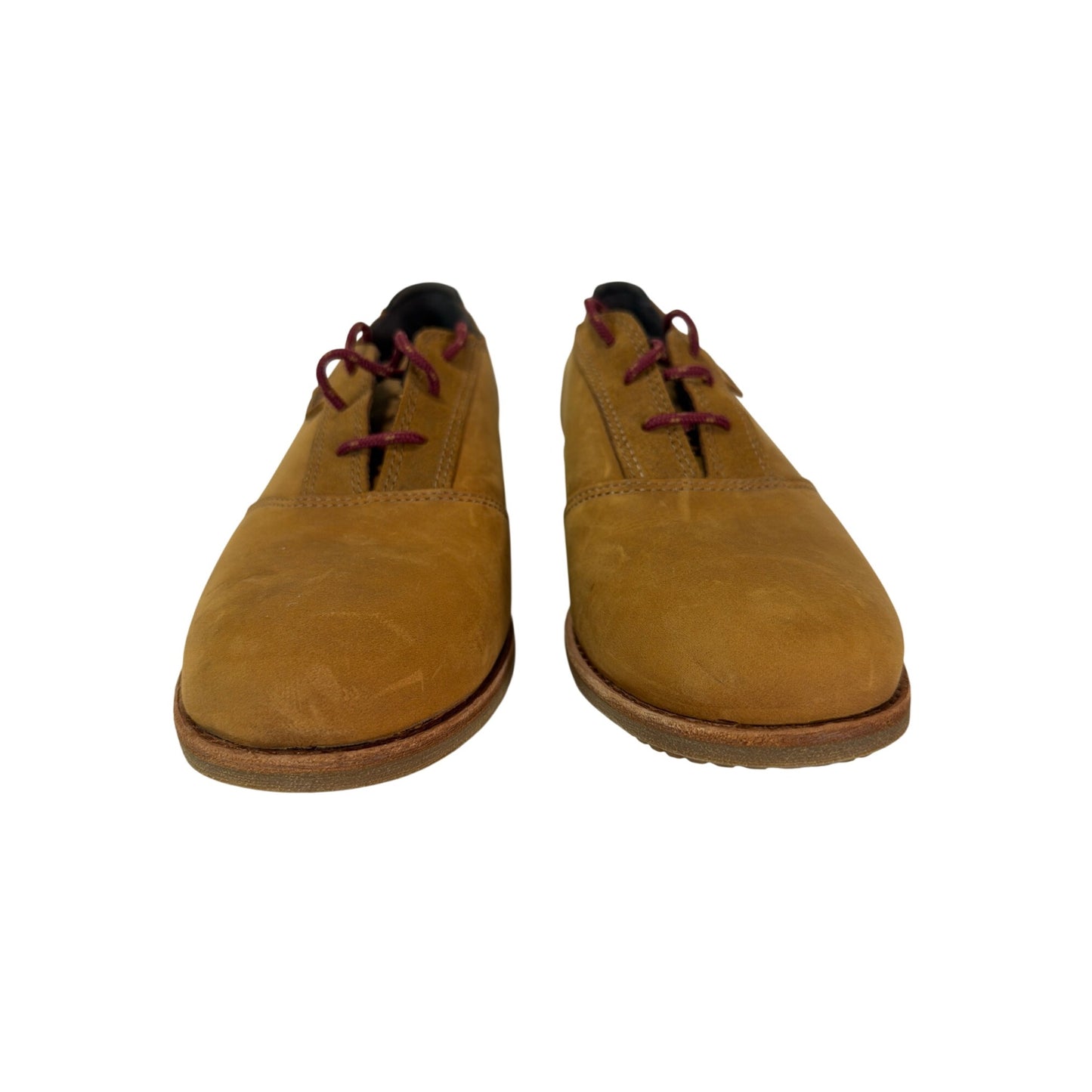 Teva NWOT De La Vina Dos Bison Tan Leather Oxford Shoes With Red Laces