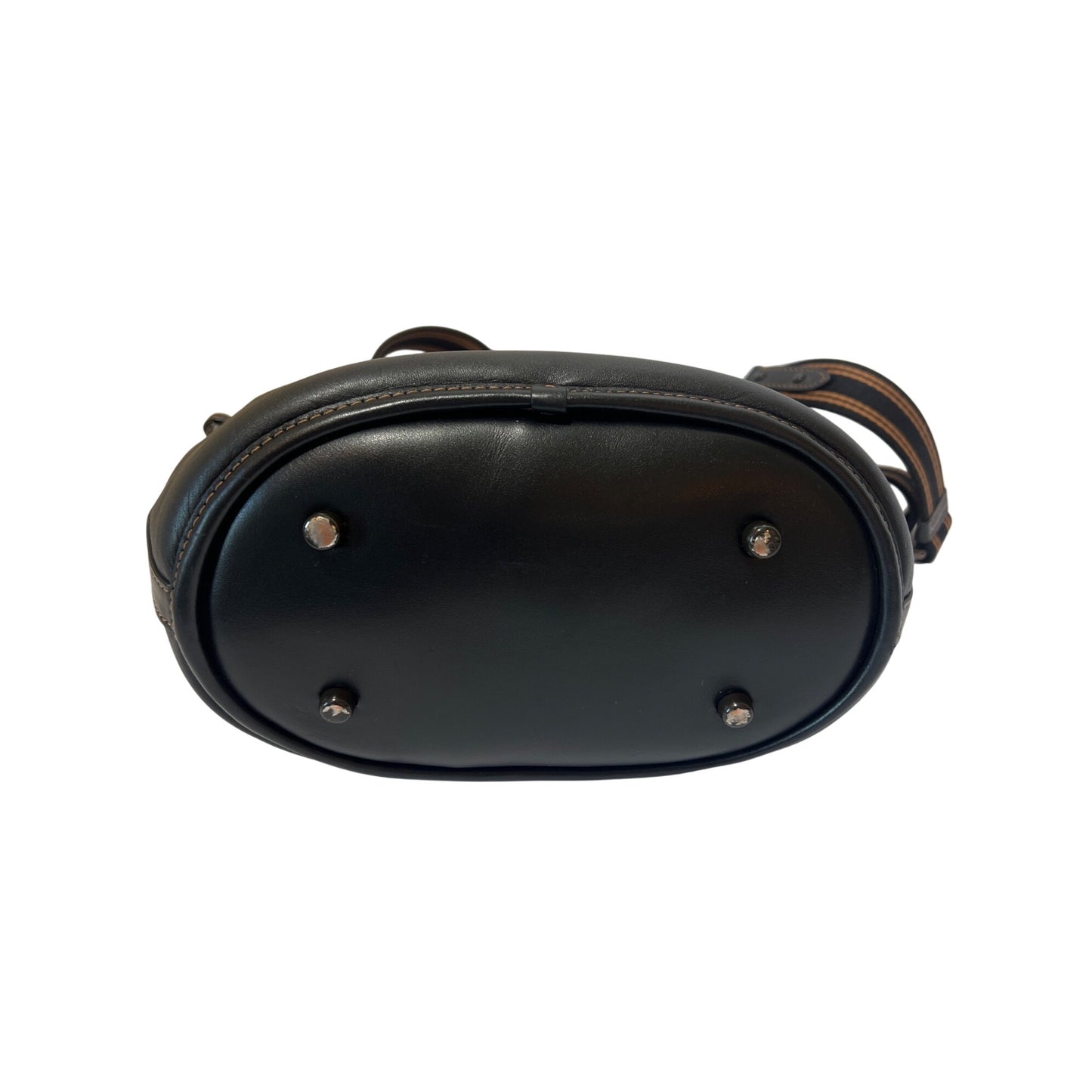 Coach Rare Black Leather Field Buckegt Bag with Quilting and Coach Badge J2177-C6955