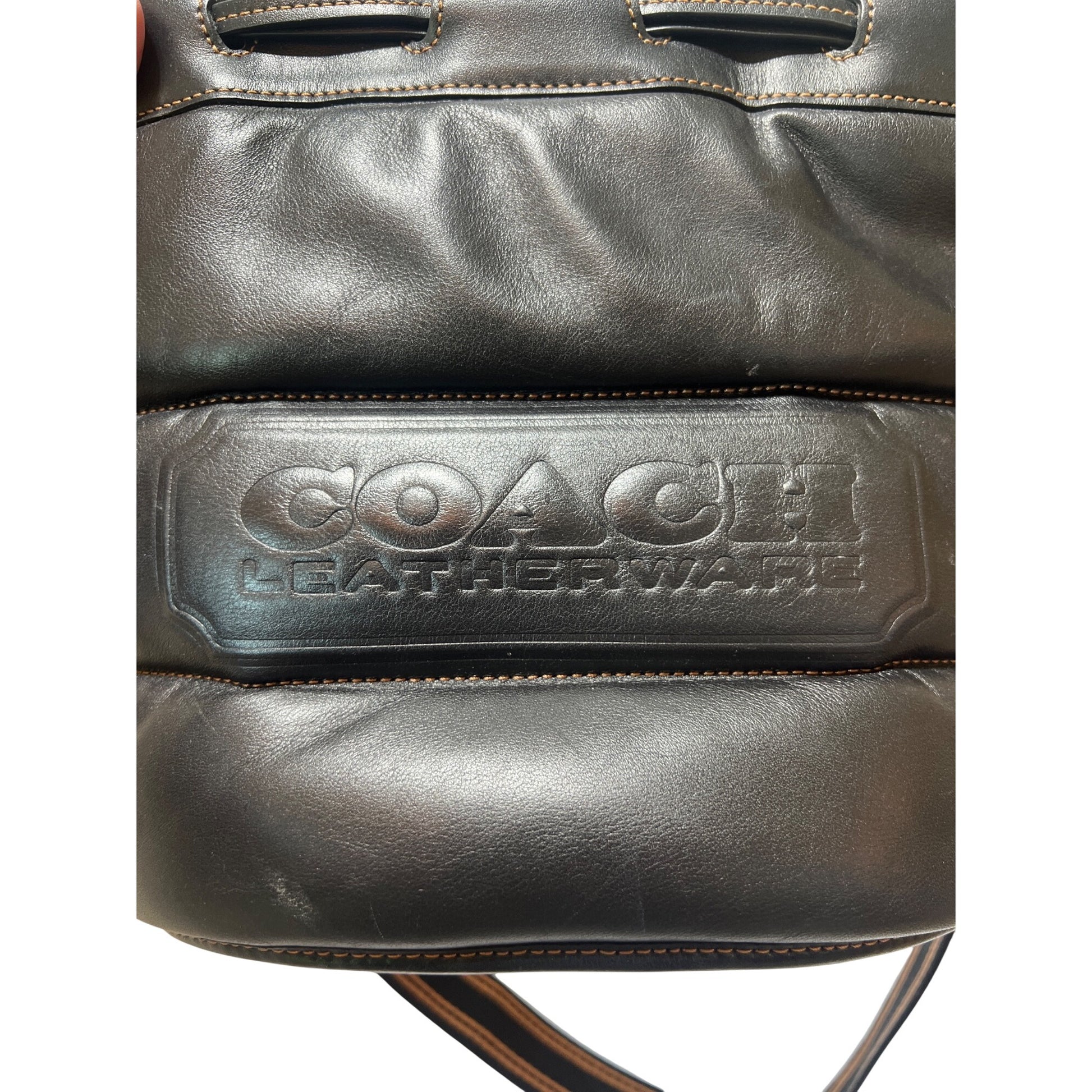 Coach Rare Black Leather Field Buckegt Bag with Quilting and Coach Bad – Harbourtown Trading Company
