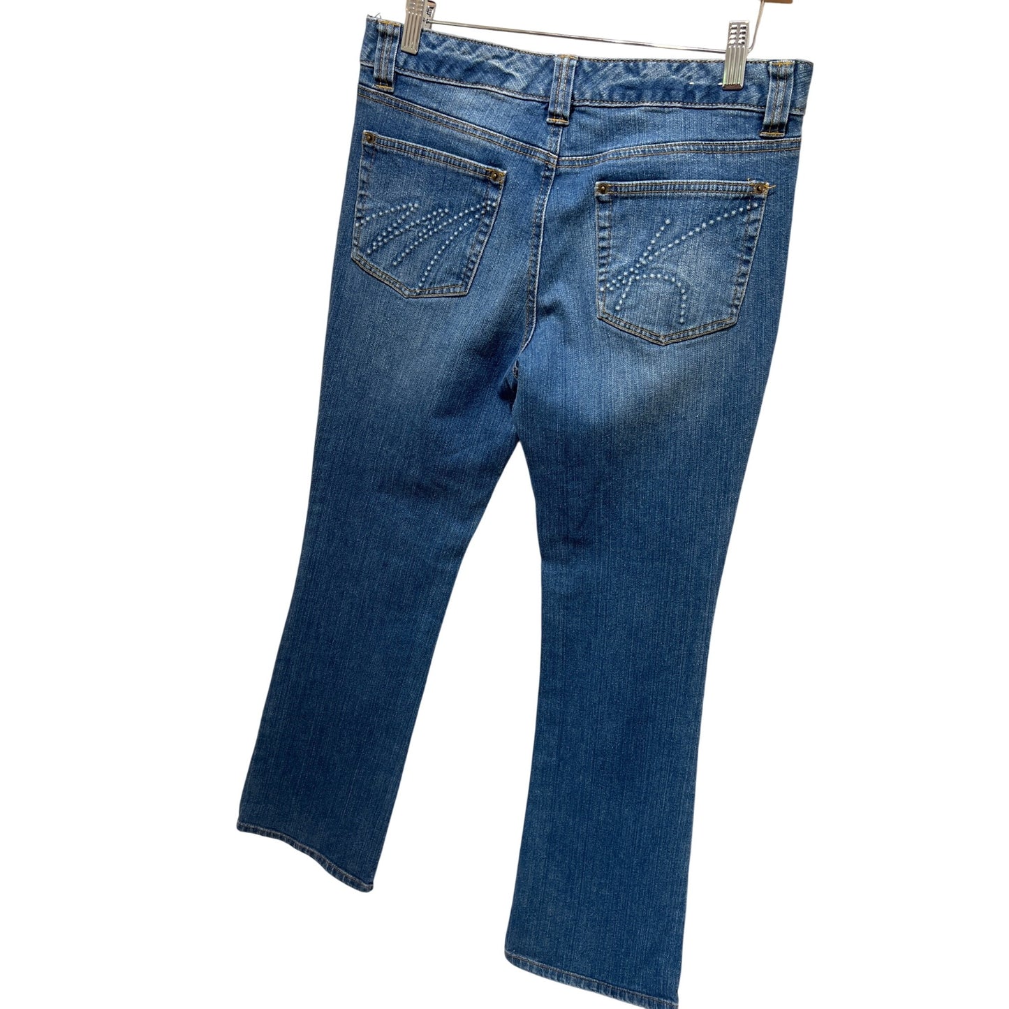 Michael Kors Womens Blue Embellished Pocket Bootcut Jeans Size 6