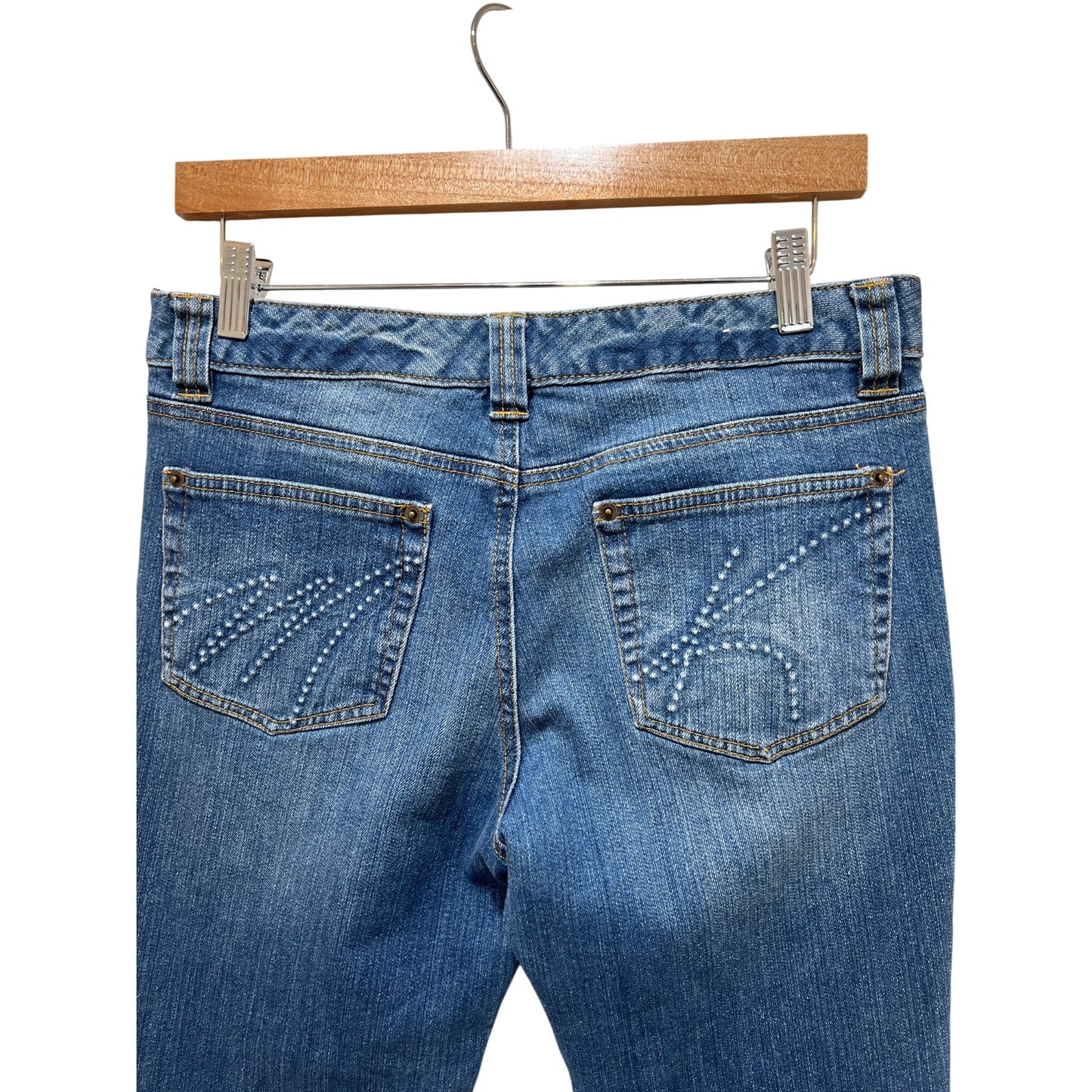 Michael Kors Womens Blue Embellished Pocket Bootcut Jeans Size 6