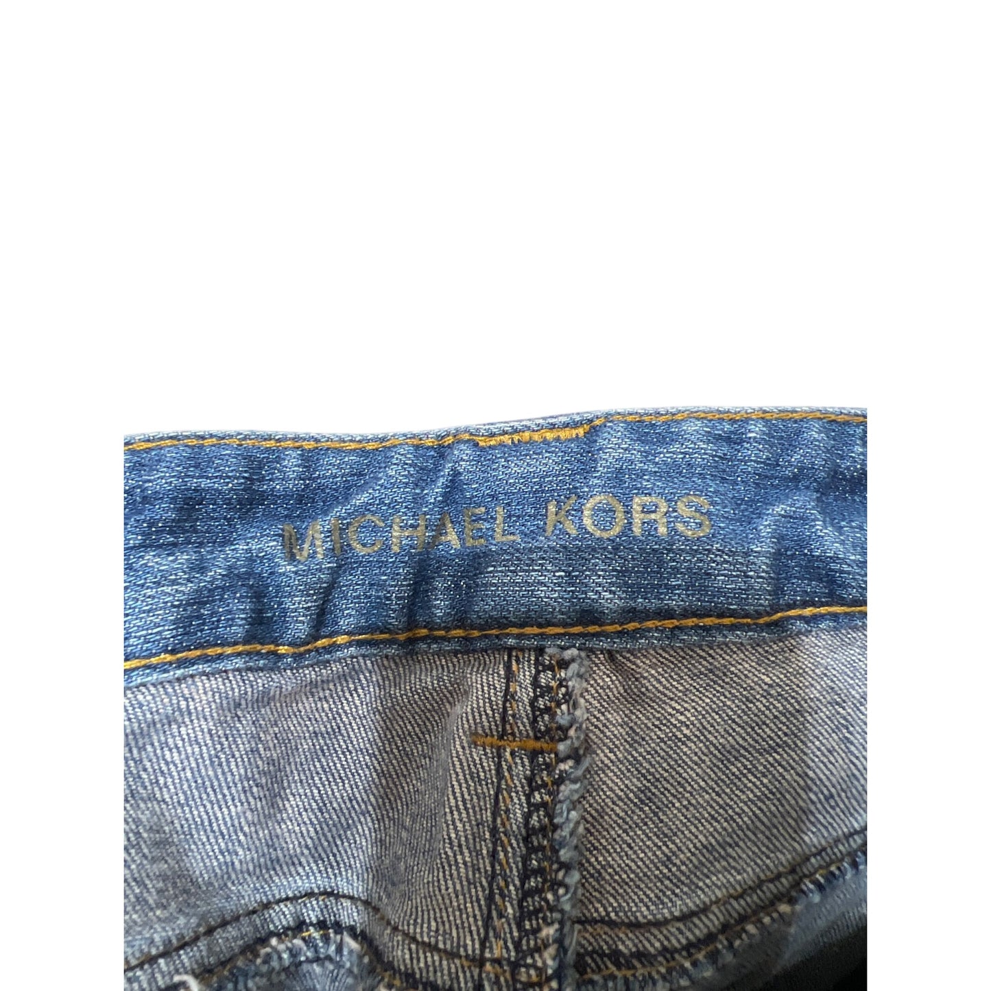 Michael Kors Womens Blue Embellished Pocket Bootcut Jeans Size 6