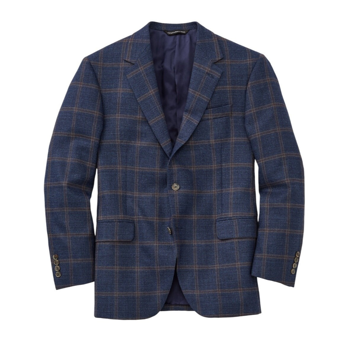 Copply Reda 1883 100% Wool Navy and Plaid Blazer Suit Jacket