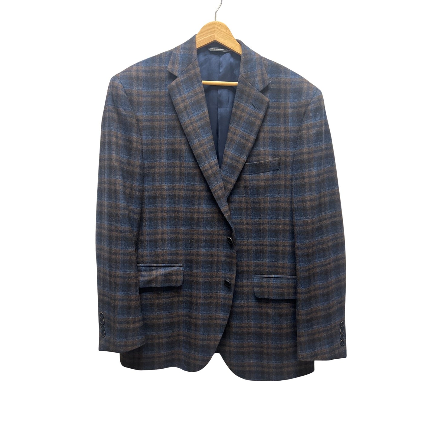 Copply Reda 1883 100% Wool Navy and Plaid Blazer Suit Jacket