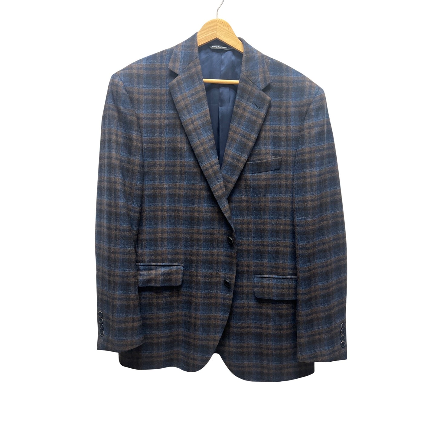 Copply Reda 1883 100% Wool Navy and Plaid Blazer Suit Jacket