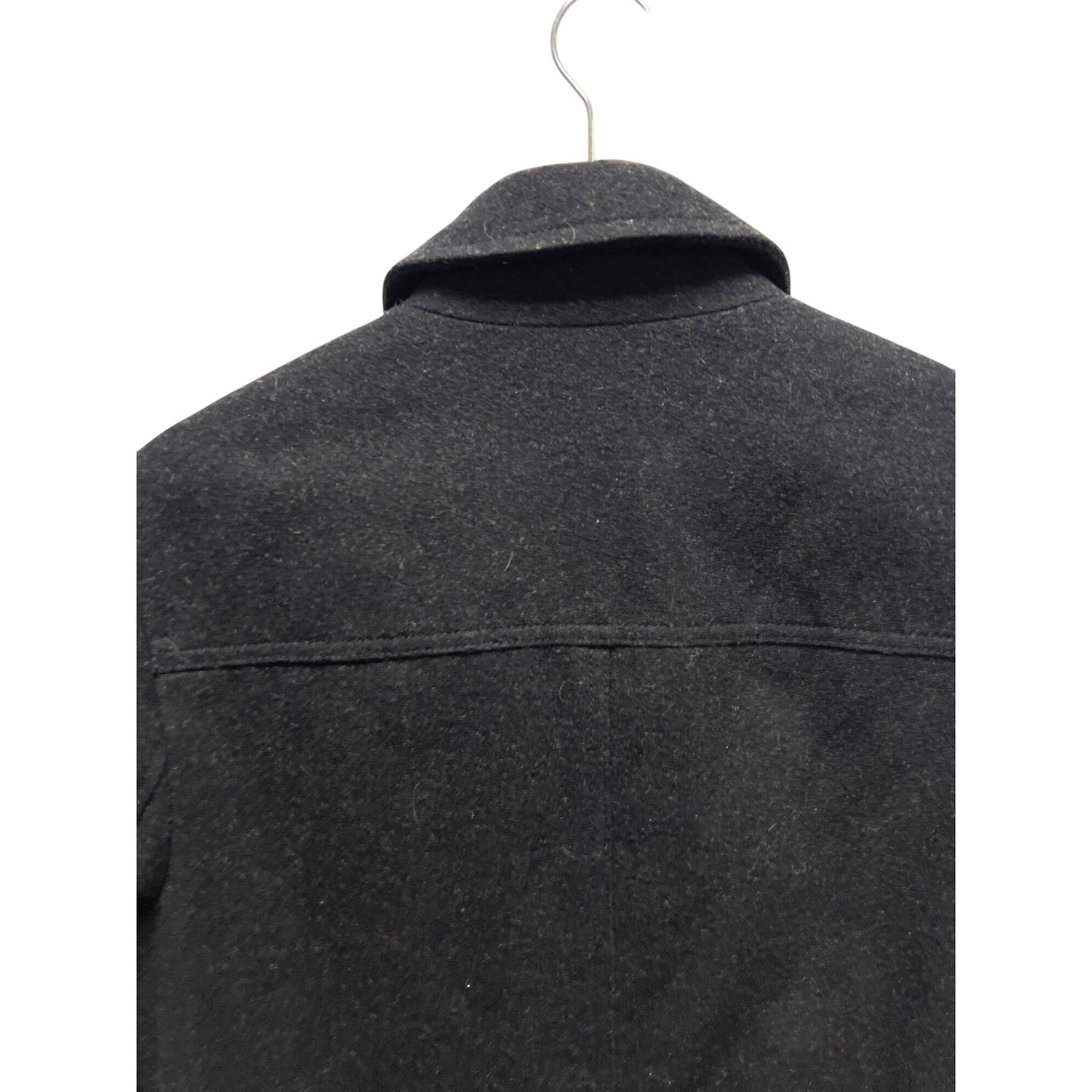 Banana Republic Mens Black Wool-Blend Button-Up Jacket With Pockets Size S