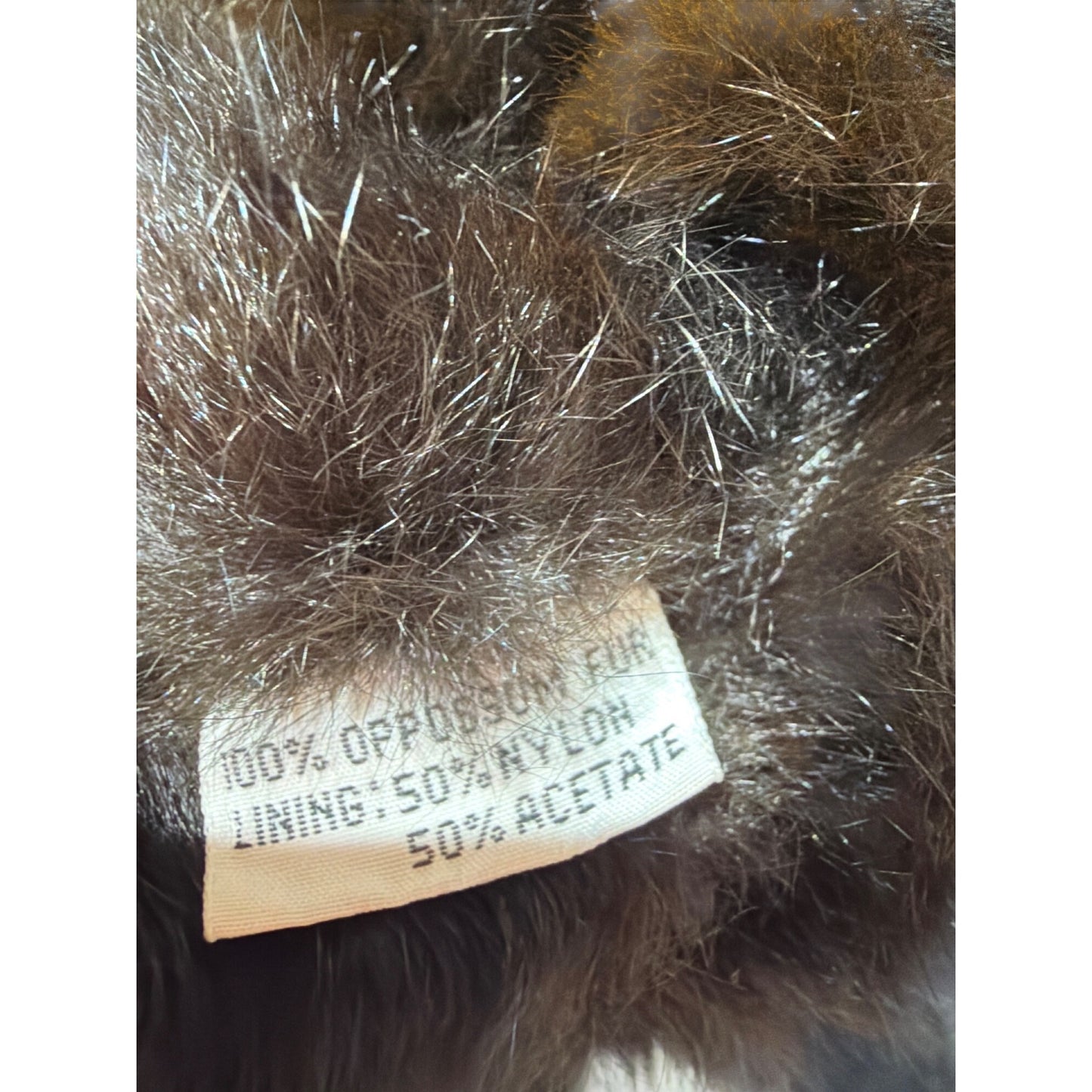 Andrew Marc Vintage Luxury Brown New Zealand Opossum Fur Vest Gilet With Satin Lining
