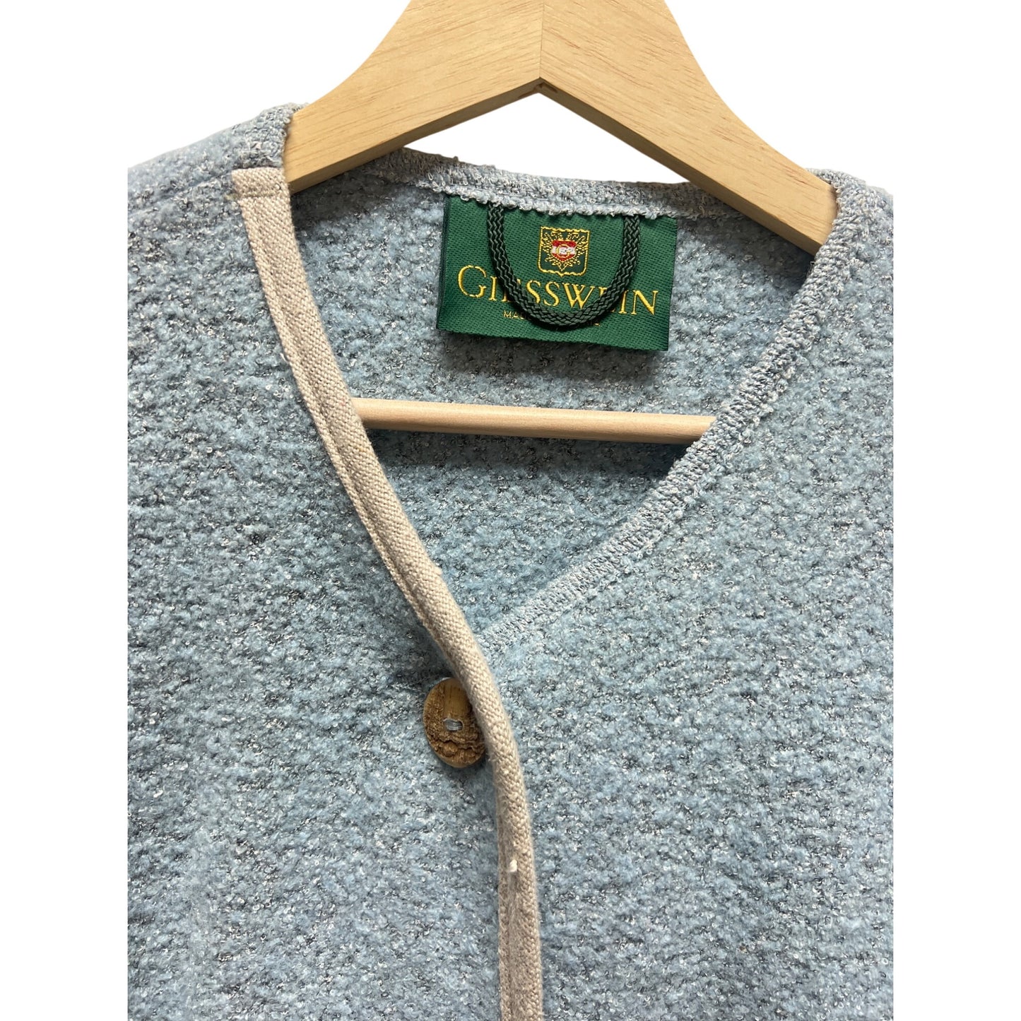 Giesswein Vintage 90's Blue Wool Cardigan Jacket Coatigan