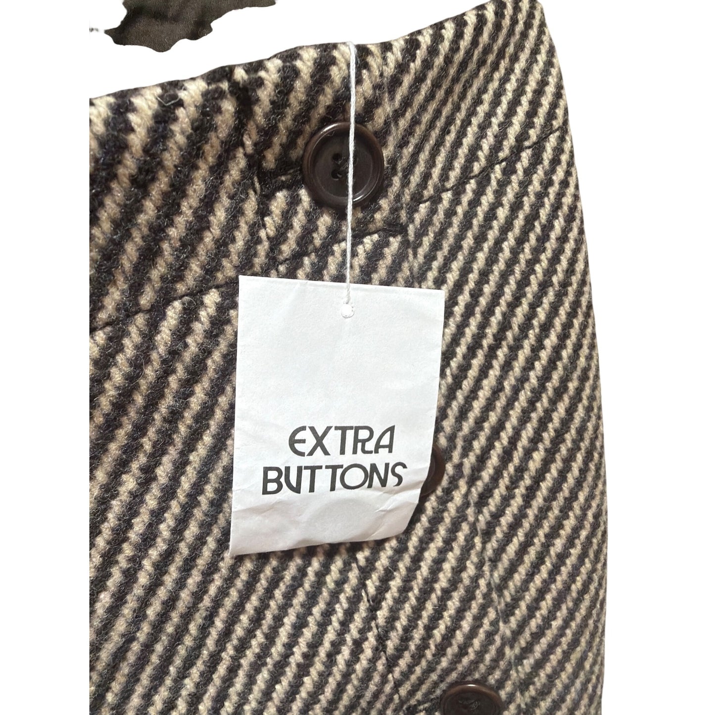J.Crew NWT Womens Brown & Ivory Herringbone Wool Mini Skirt Size 14 Button Front Fully Lined Size 8