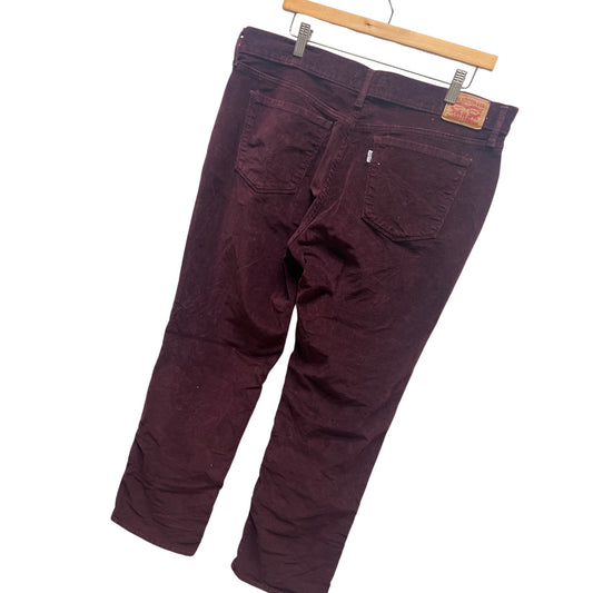 Levi's Burgandy Corduroy 505 Straight Leg Pants Size 33