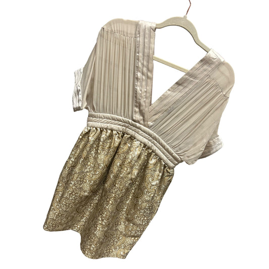 Marc Jacobs Gold Sheer Top and Brocade Skirt A-Line Special Occasion Cocktail Dress