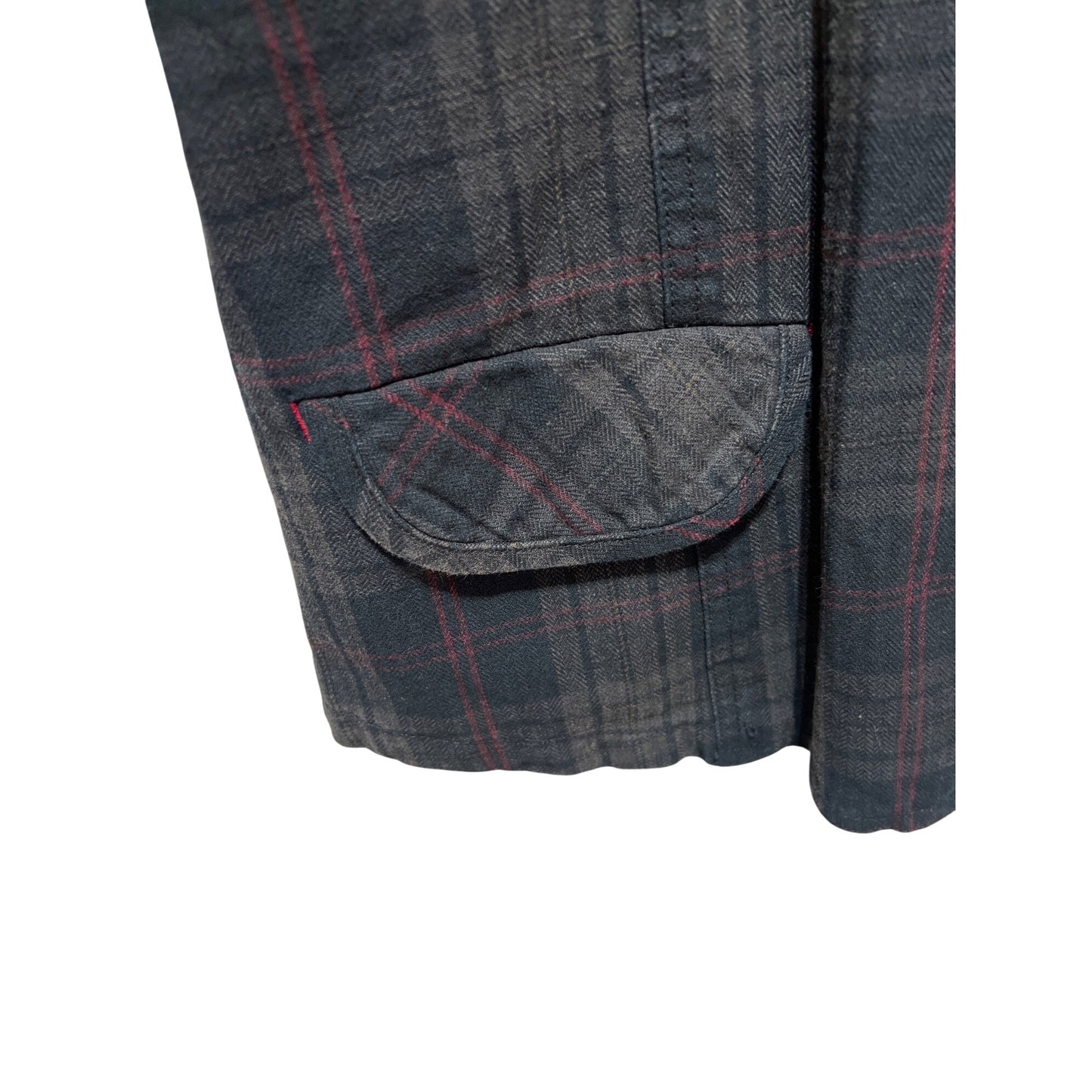 Natural Reflections Womens Plaid Button-Up Blazer Jacket With Pockets & Scenic Inner Lining Size M 100% Cotton