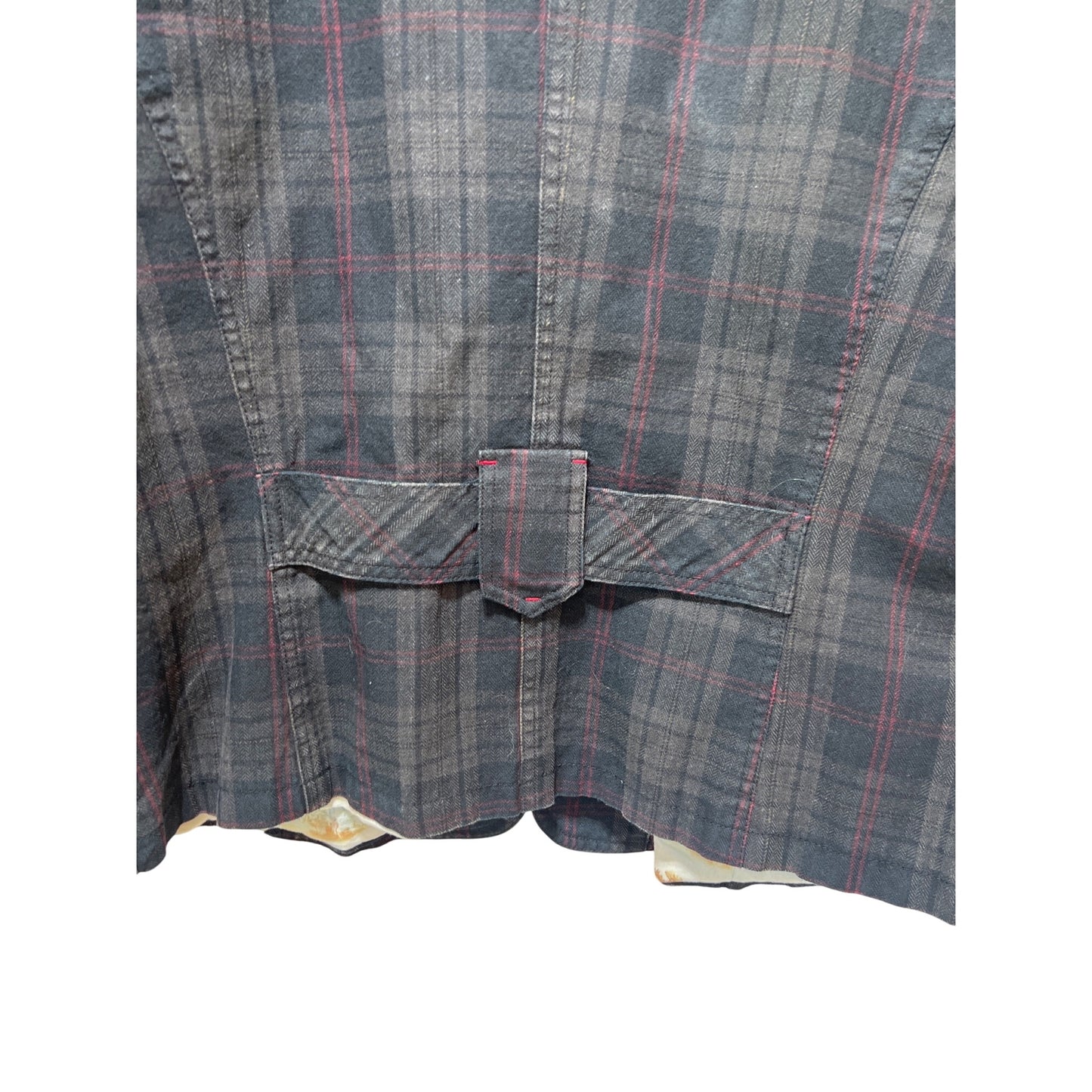 Natural Reflections Womens Plaid Button-Up Blazer Jacket With Pockets & Scenic Inner Lining Size M 100% Cotton