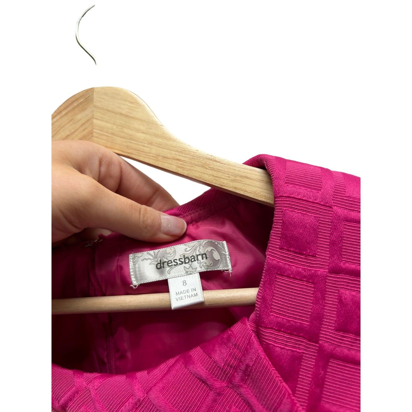 Dress Barn Magenta Pink Sleeveless Textured Dress With Button Detail Size 8