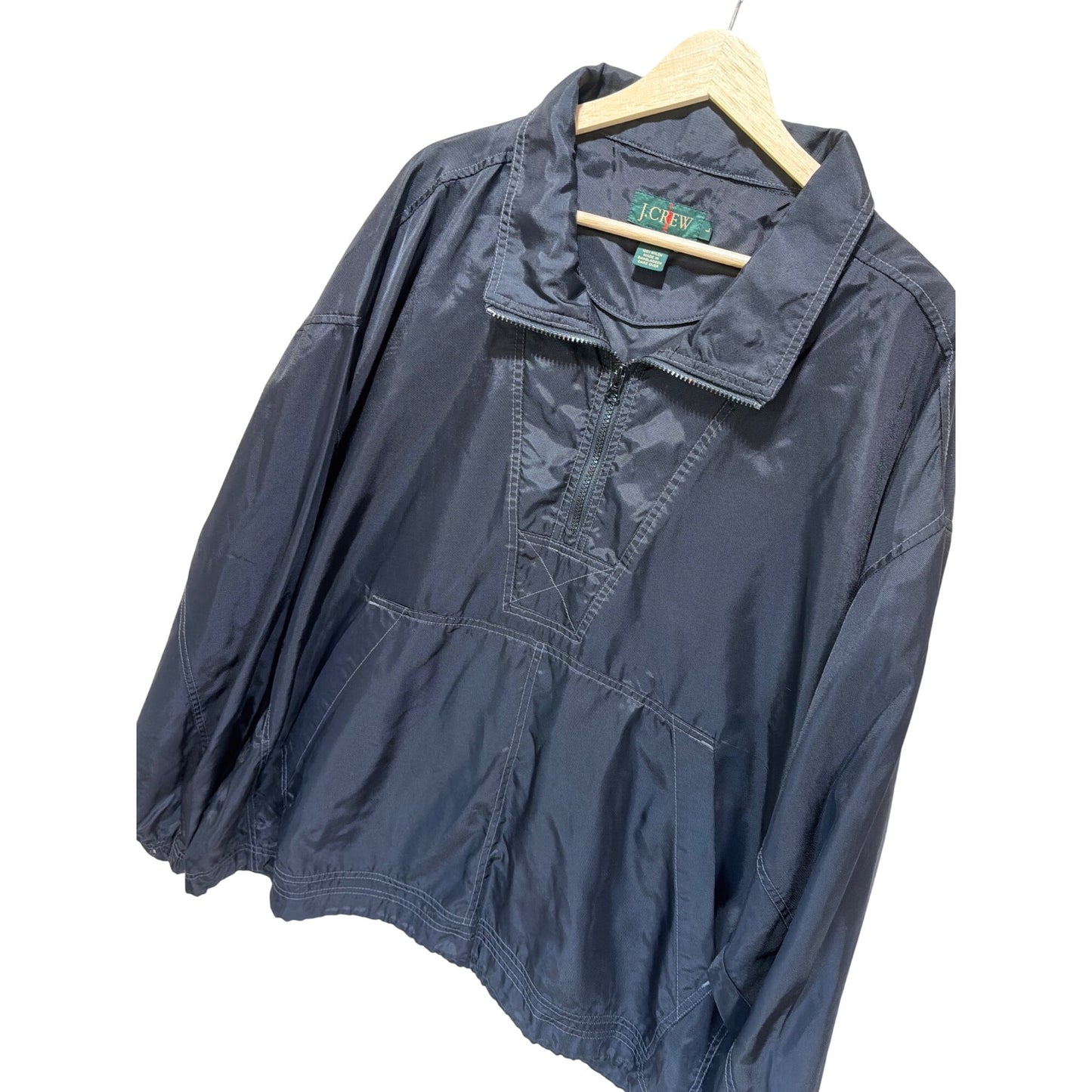 J. Crew Vintage 90's Navy Anorak Oarsman Half Zip Windbreaker
