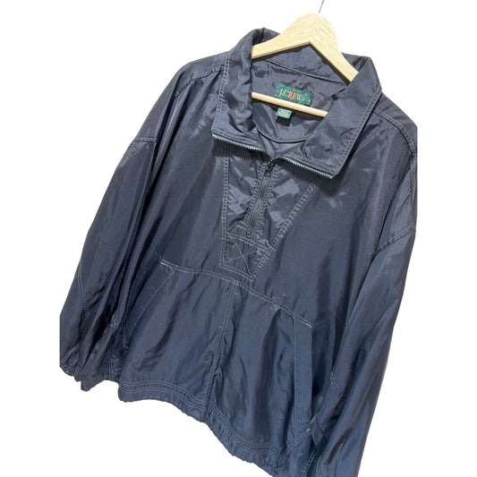 J. Crew Vintage 90's Navy Anorak Oarsman Half Zip Windbreaker